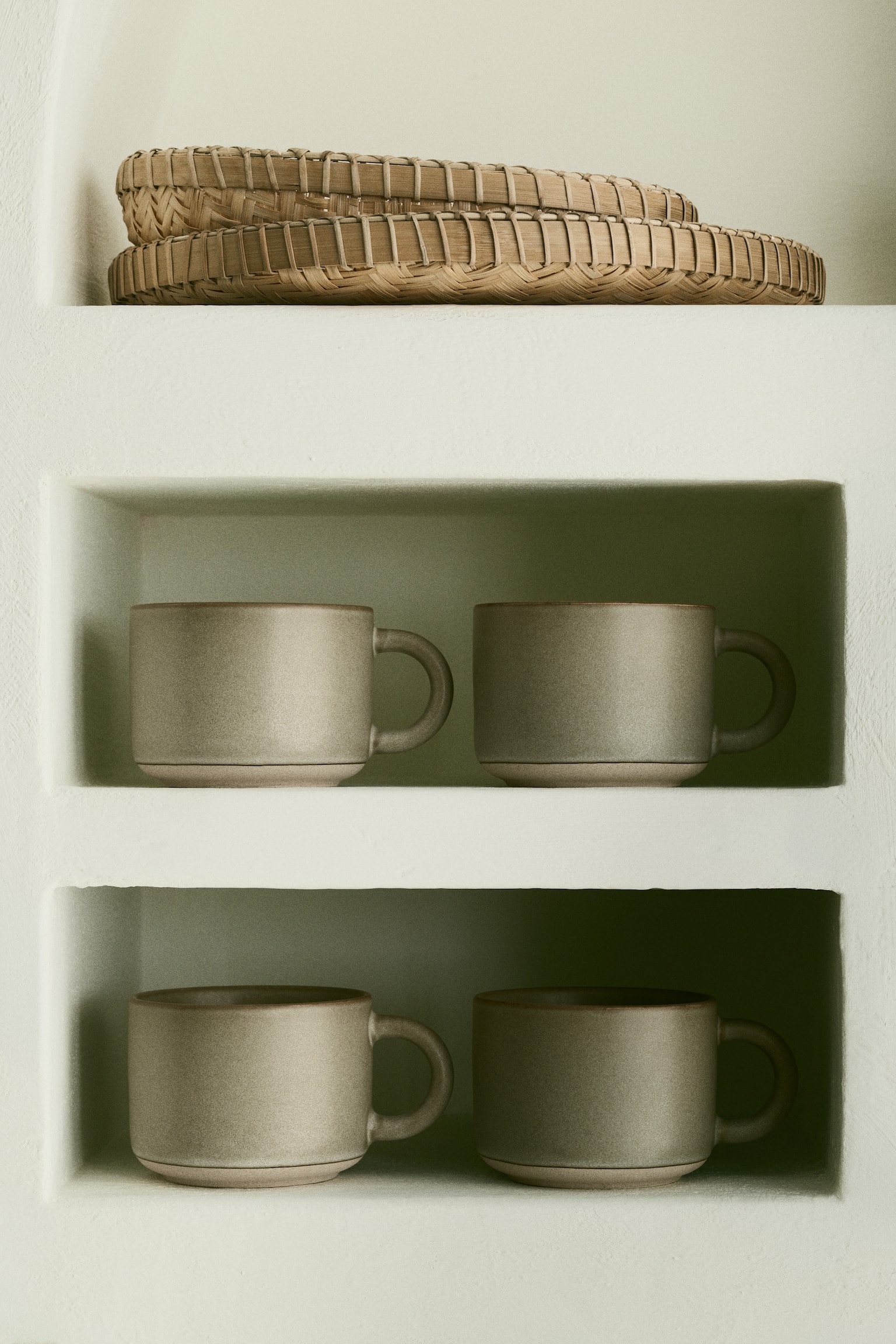 2-pack reactive-glaze stoneware mugs - Greige/Light beige - 1