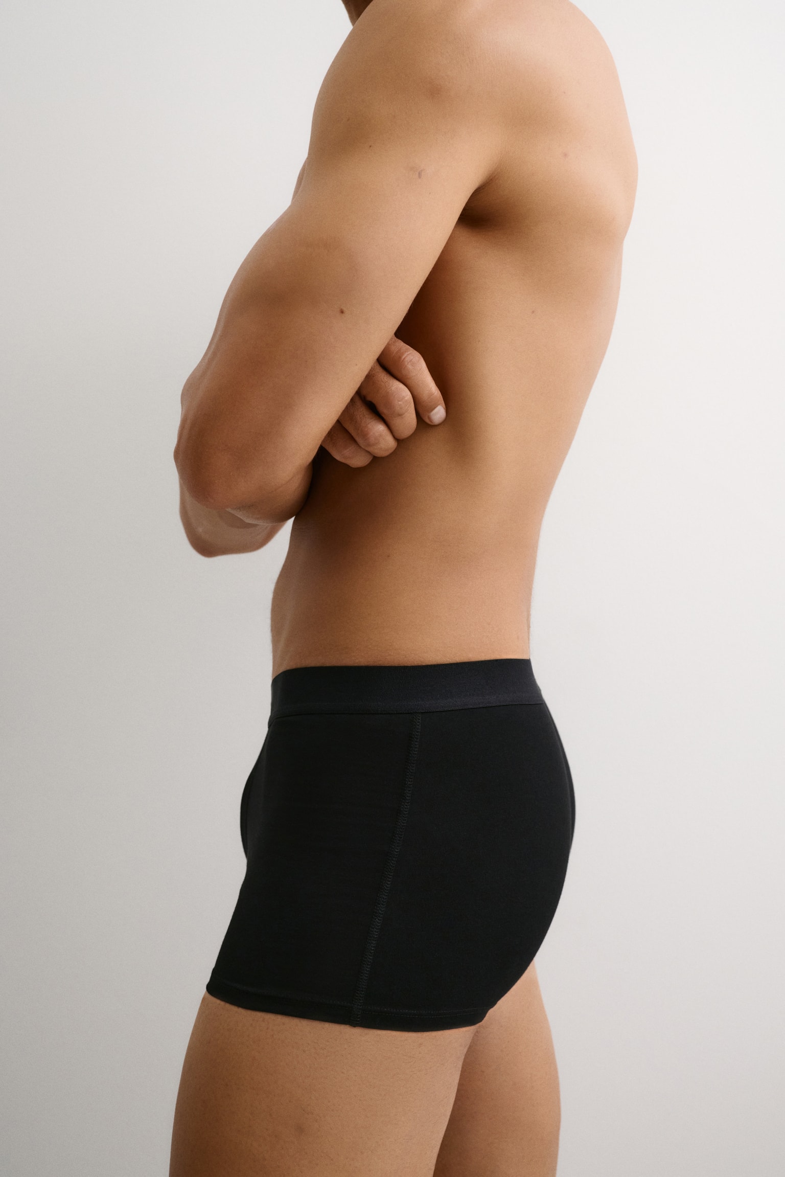 Balenie 5 ks krátkych trenírok Lycra® - Tmavosivá melírovaná/čierna/Čierna/Biela/Sivá melírovaná/Námornícka modrá/Tmavočervená/čierna - 4