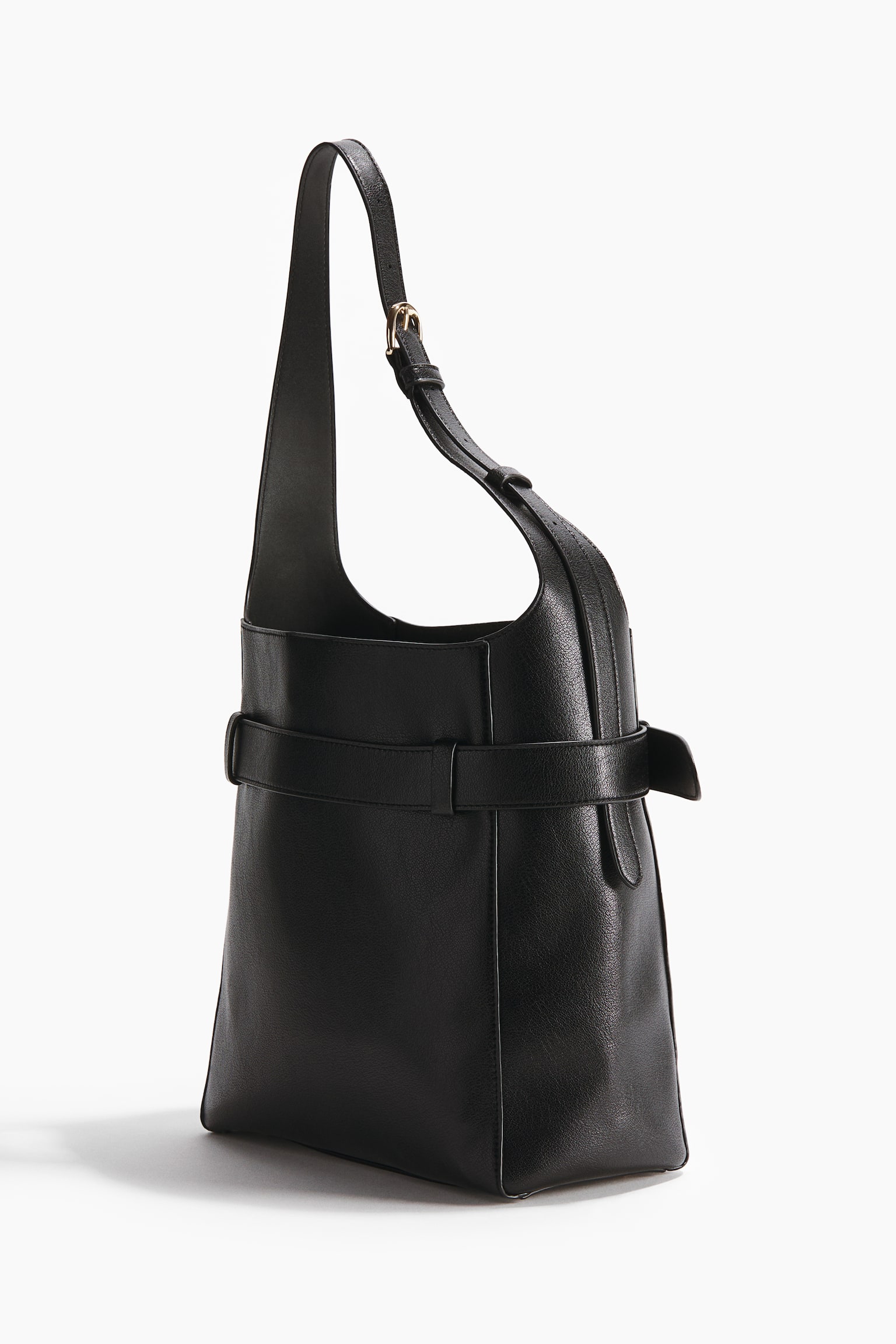 Strap-detail tote bag - Black - 3