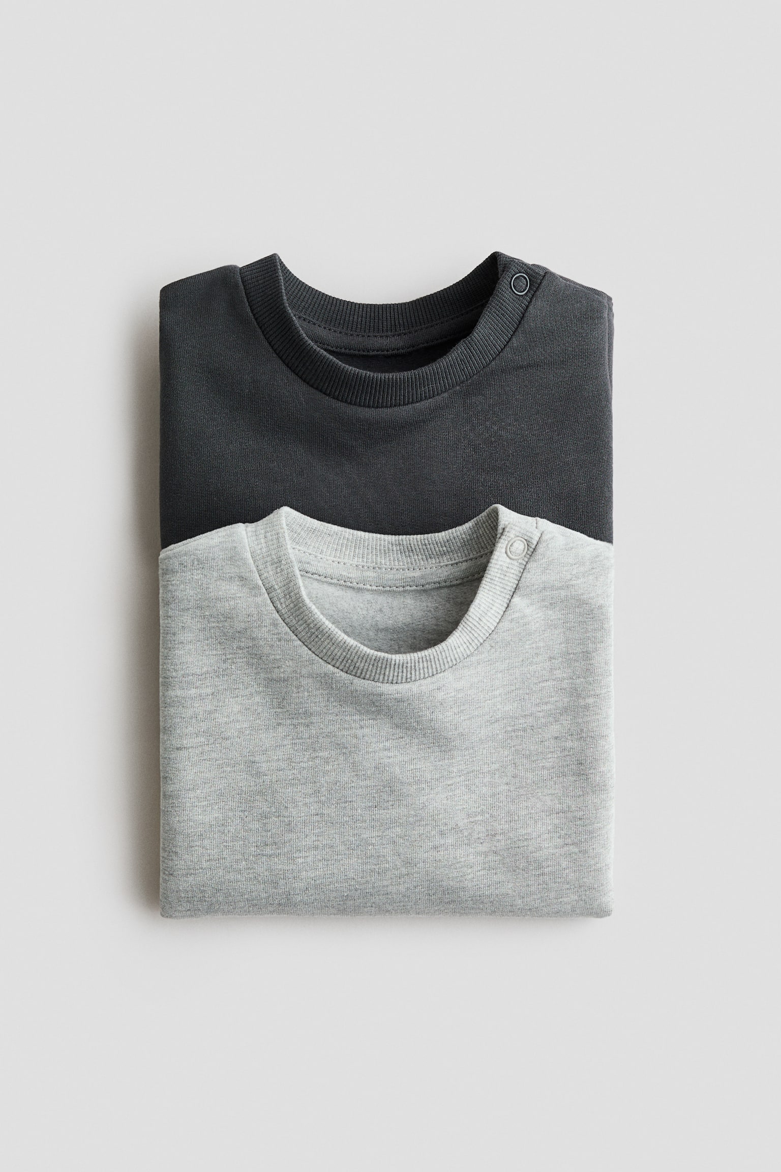 2-pack cotton sweatshirts - Black/Light grey marl/Pink/Cherries/Mole/Natural white marl/Navy blue/Light blue/Dusty pink/Light pink/Beige/Dusty pink - 2