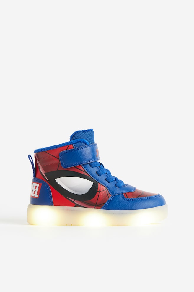 Blinkende, høje sneakers med varmt for - Klar blå/Spider-Man/Blå/Sonic the Hedgehog/Sort/Batman/Blå/Captain America - 2