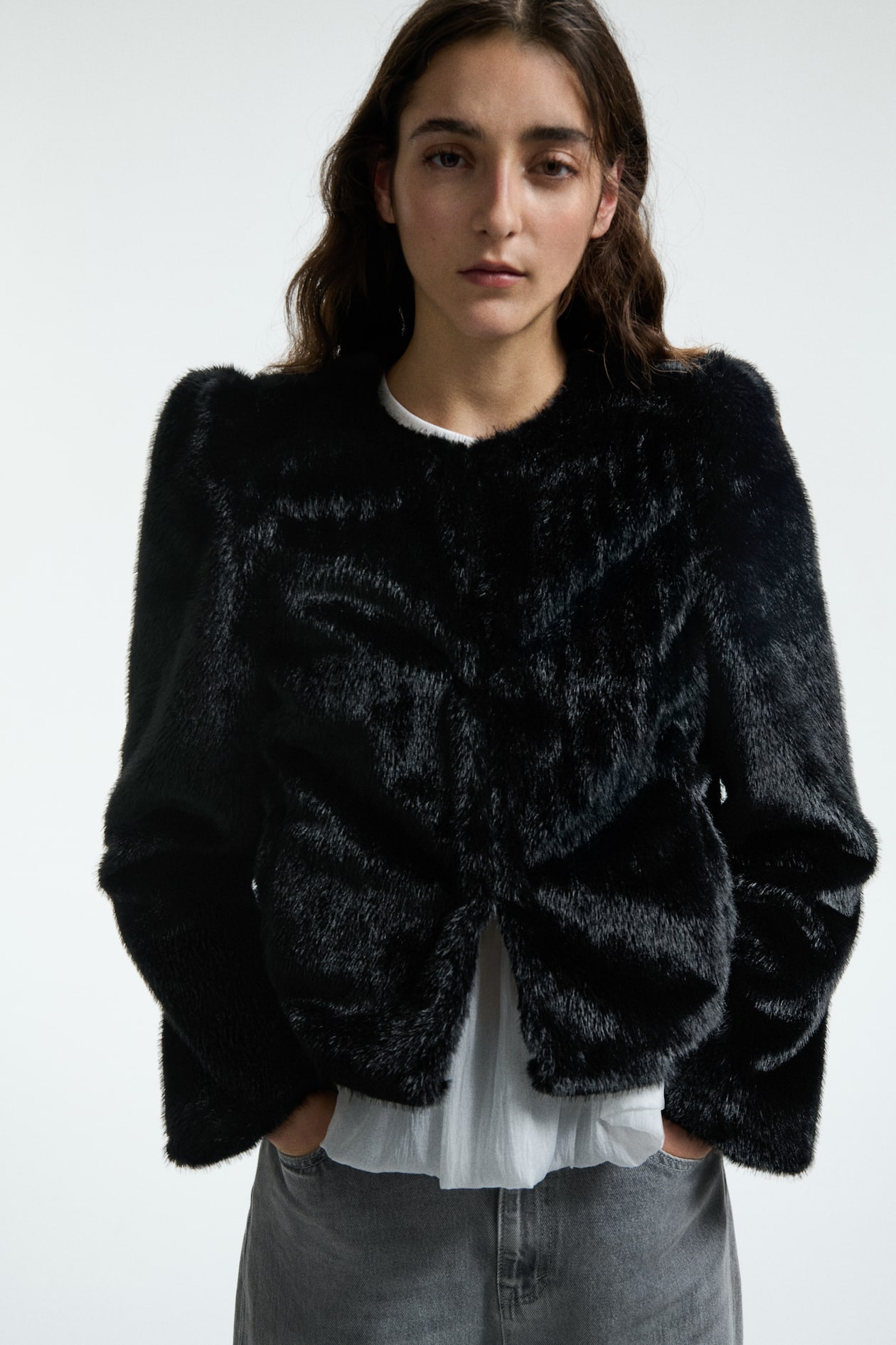 フラッフィジャケット - ブラック - レディース | H&M JP