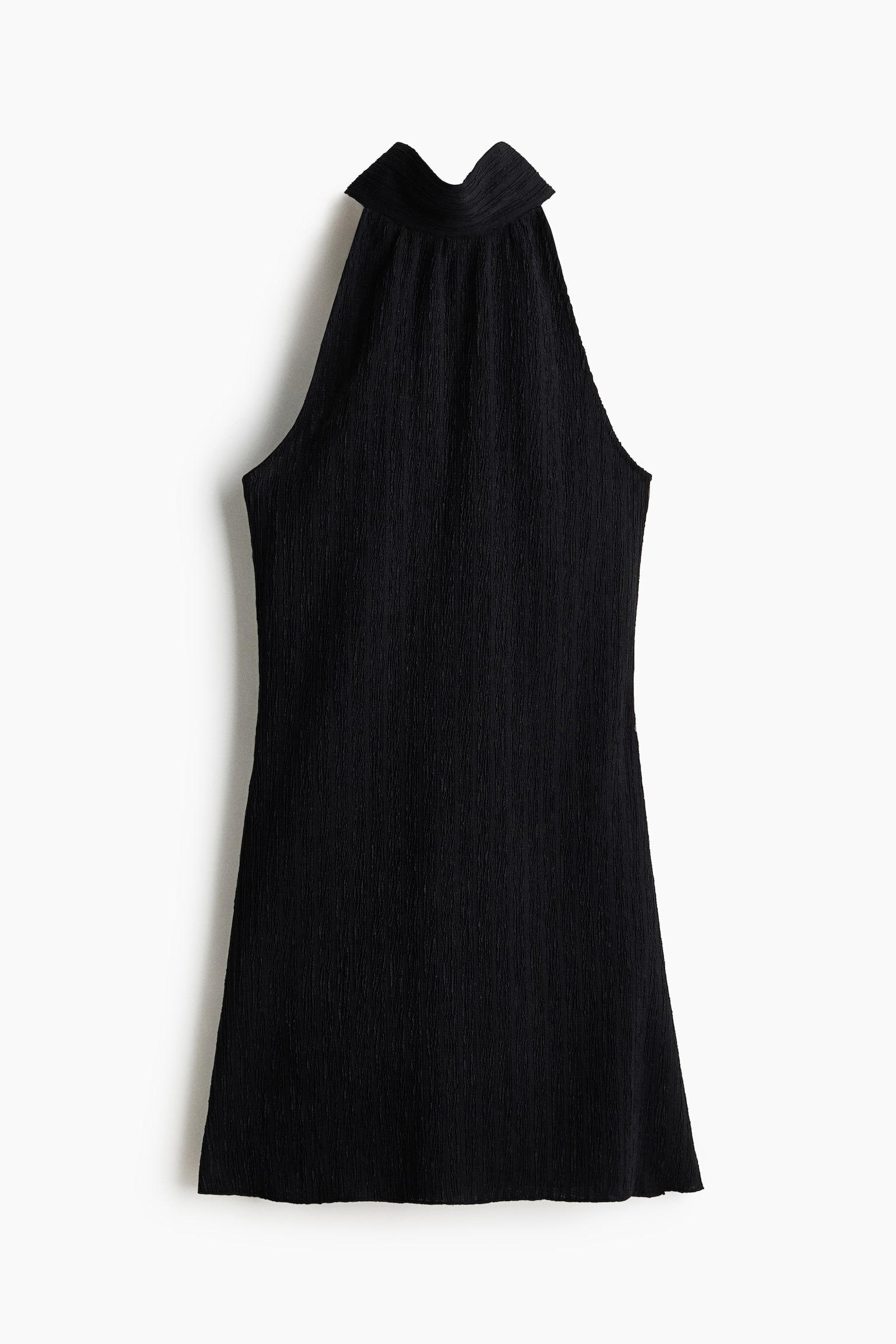 Crinkled halterneck dress - Black/Dark purple
