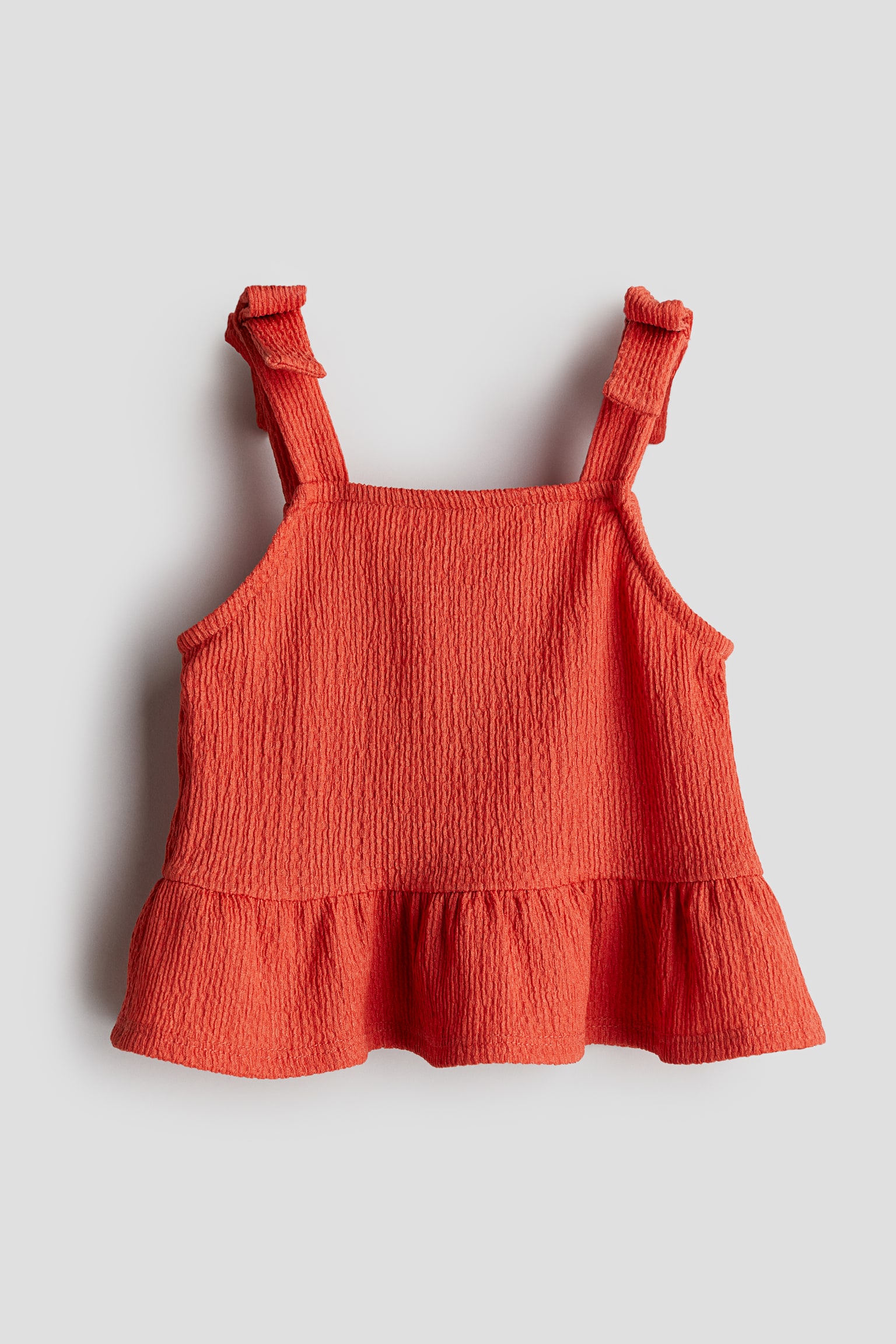 Bow Detail Peplum Top - Terracotta/Natural white/Dark grey - 2