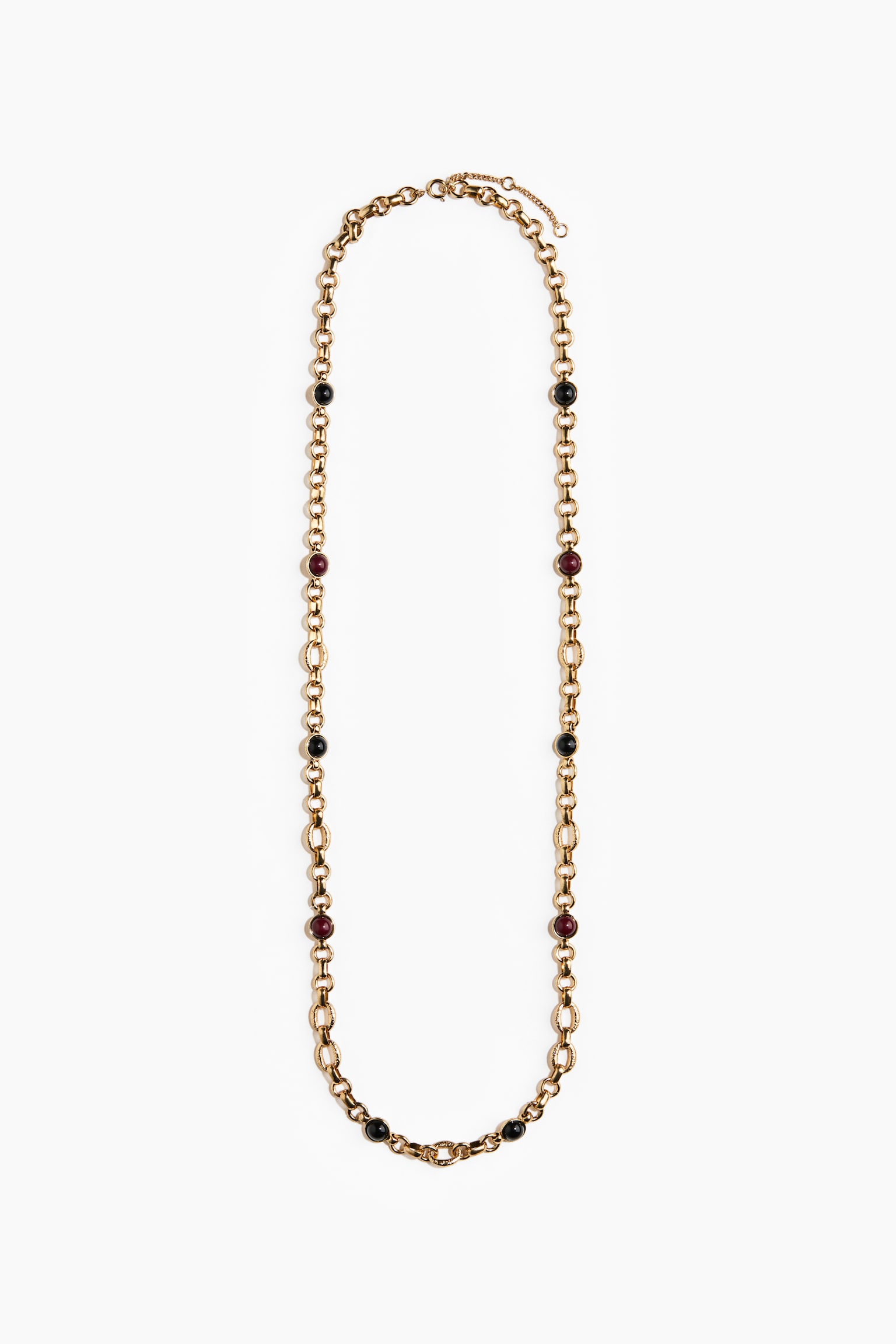 Женская цепочка H&M Beaded Chain, цвет: Золотой / Бордовый — фото 1