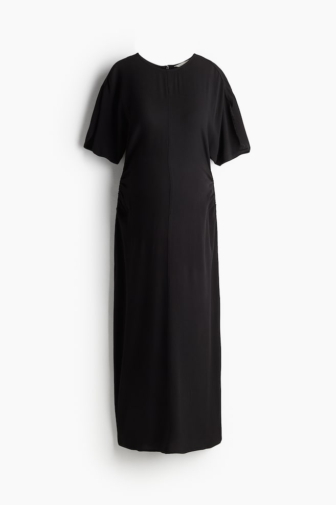 MAMA Viskosekleid - Schwarz/Puderrosa - 1