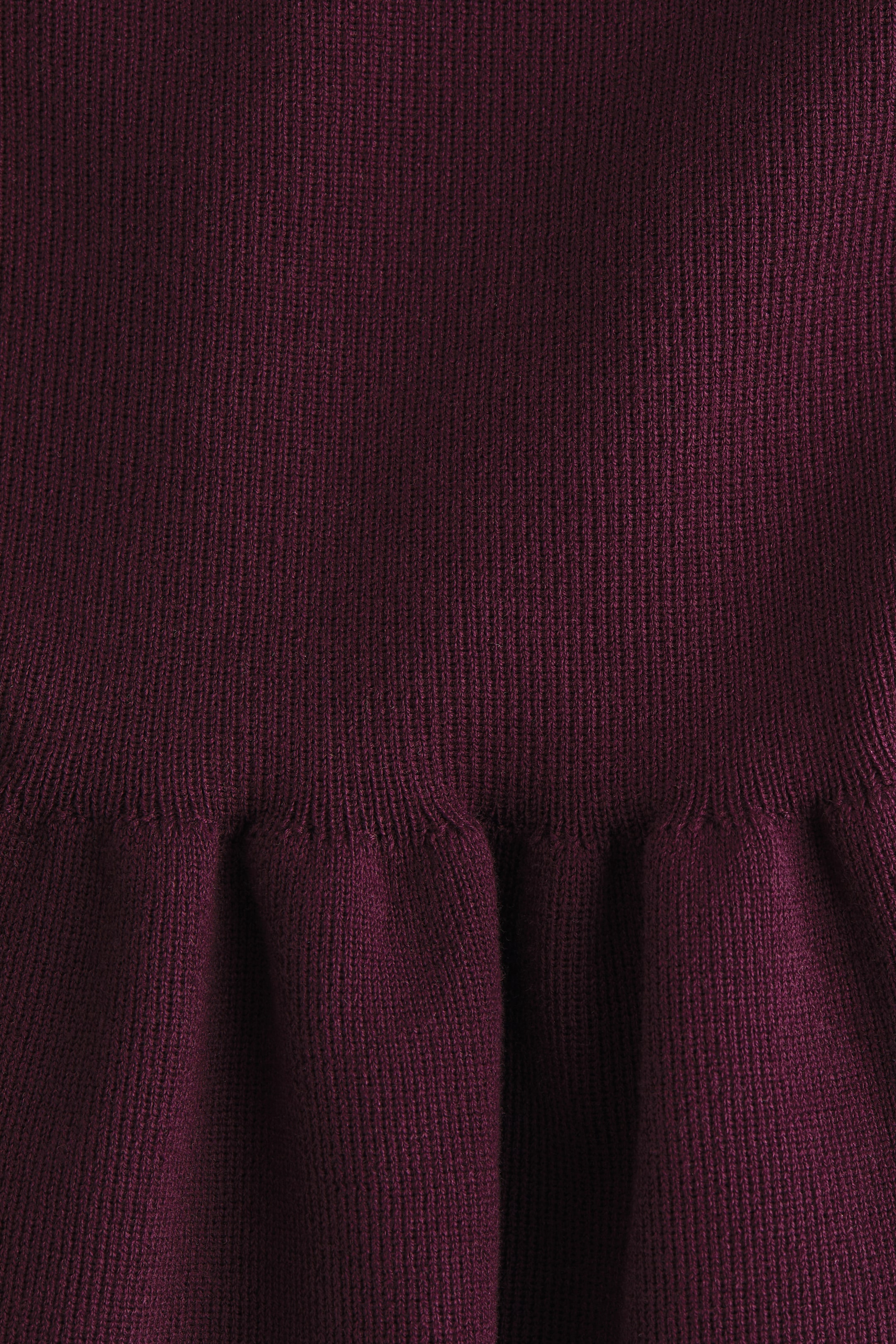 View larger image: Knitted peplum top - Plum red - Ladies | H&M IN 5