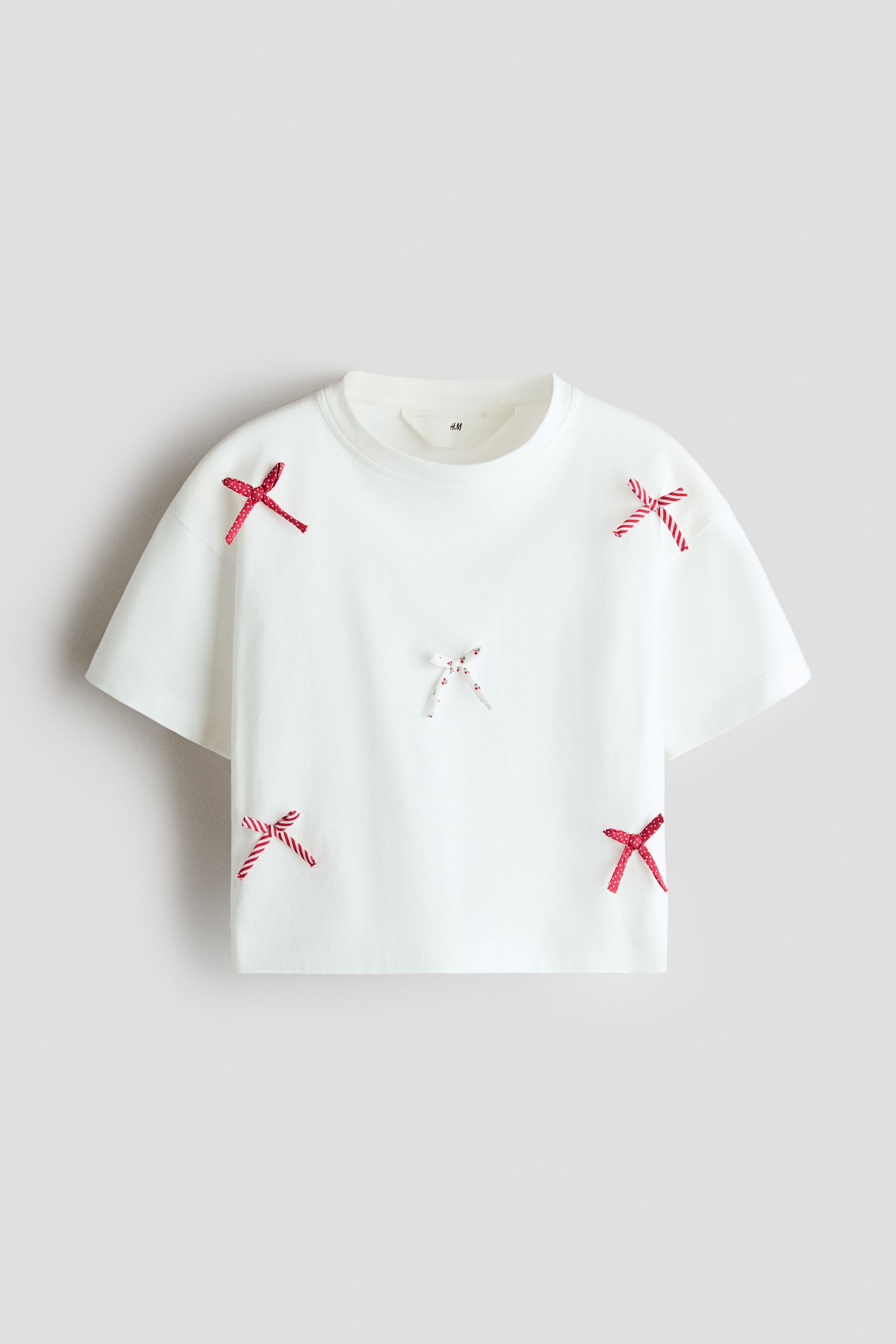 Appliquéd cotton T-shirt - White/Red/Light pink/Striped/Cream/Bow/Ivory/Spread love/Coral pink/Le Marais/Light pink/Bows/Ivory/Flowers/White/Navy blue striped/Ivory/New York - 1