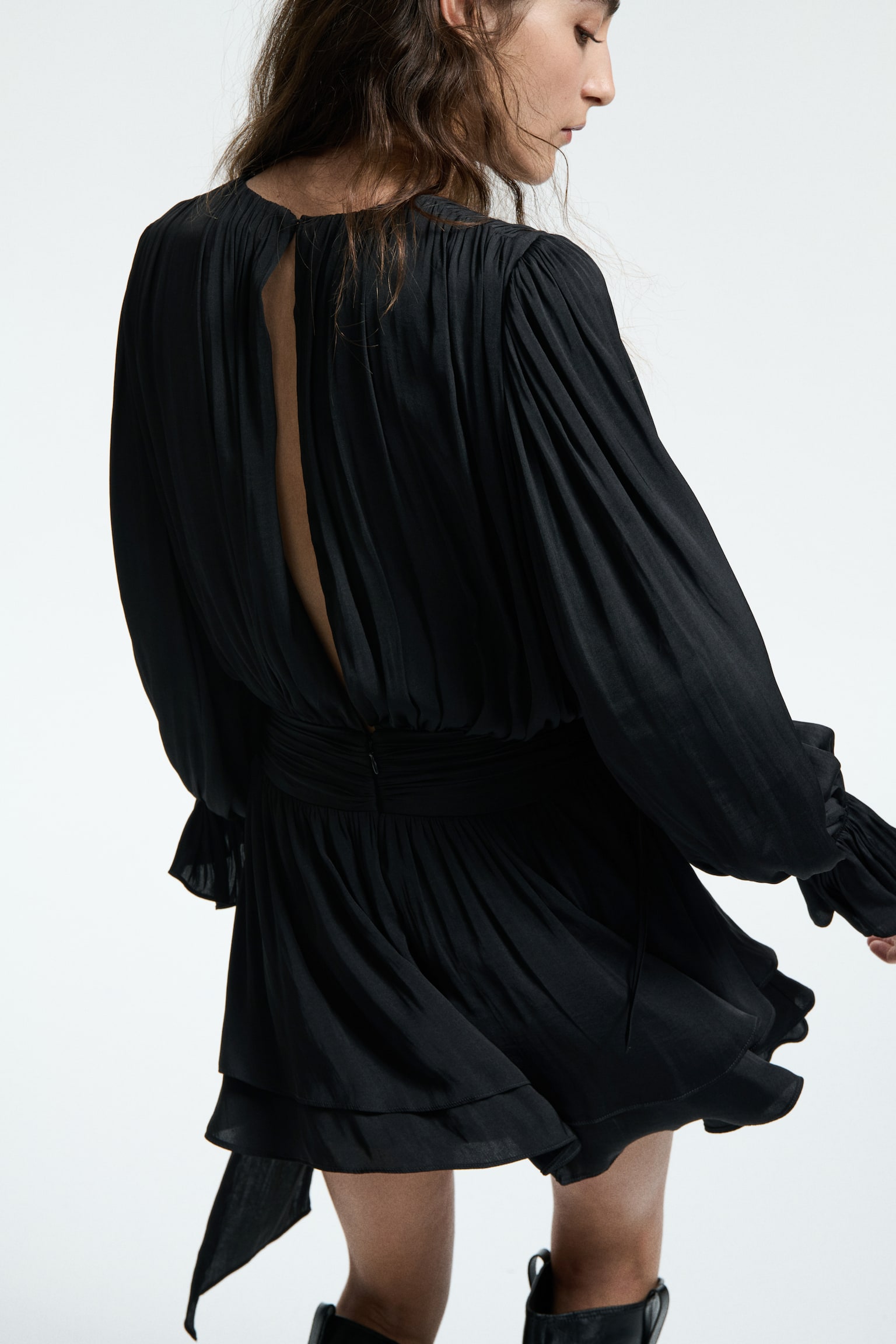 Gathered dress - Negro - 5