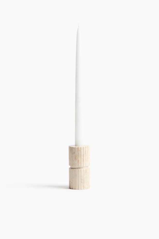 Bougeoir en marbre - Beige clair/marbré - 1