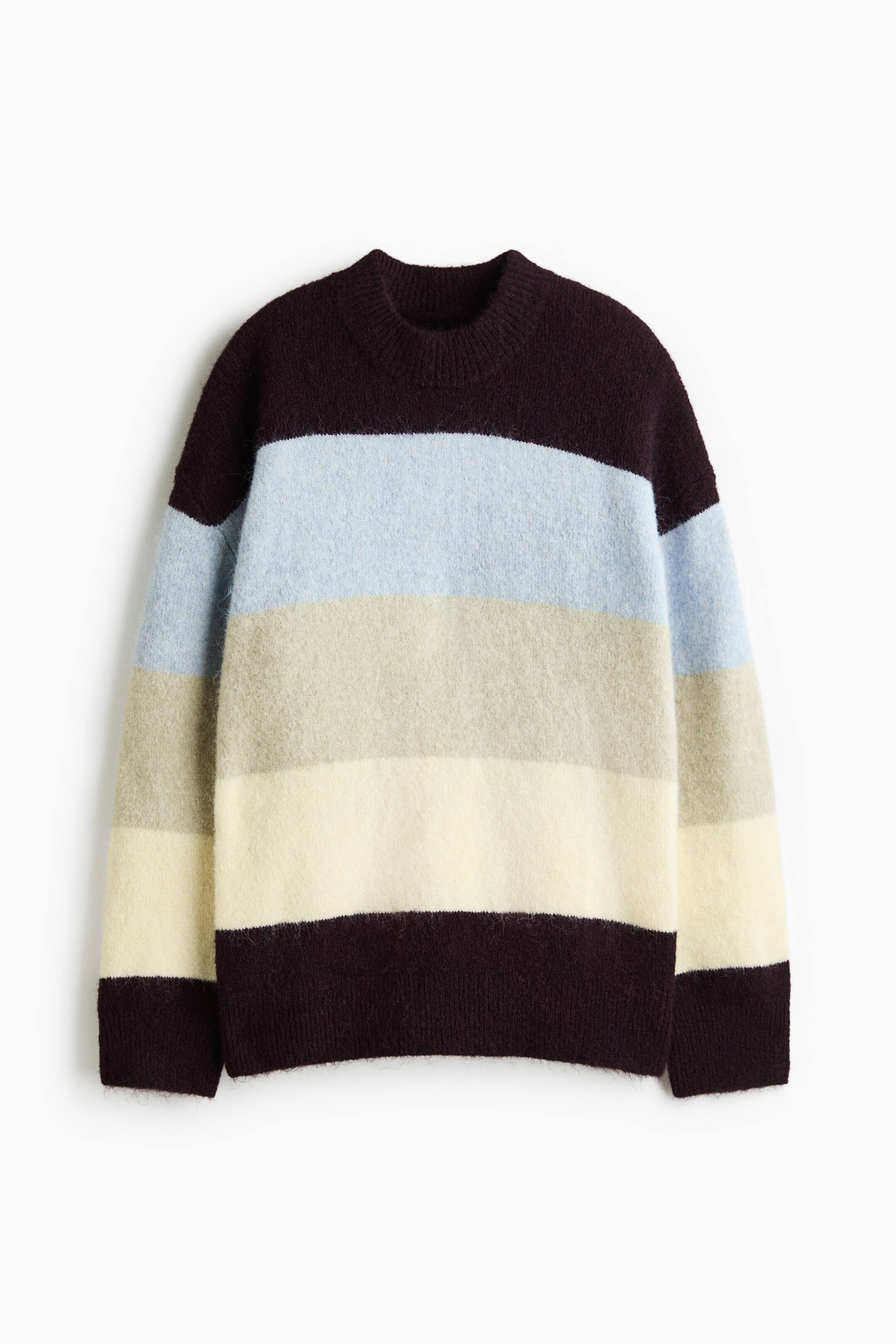 View larger image: Loose-fit jumper - Dark brown/Colour block - Ladies | H&M 1