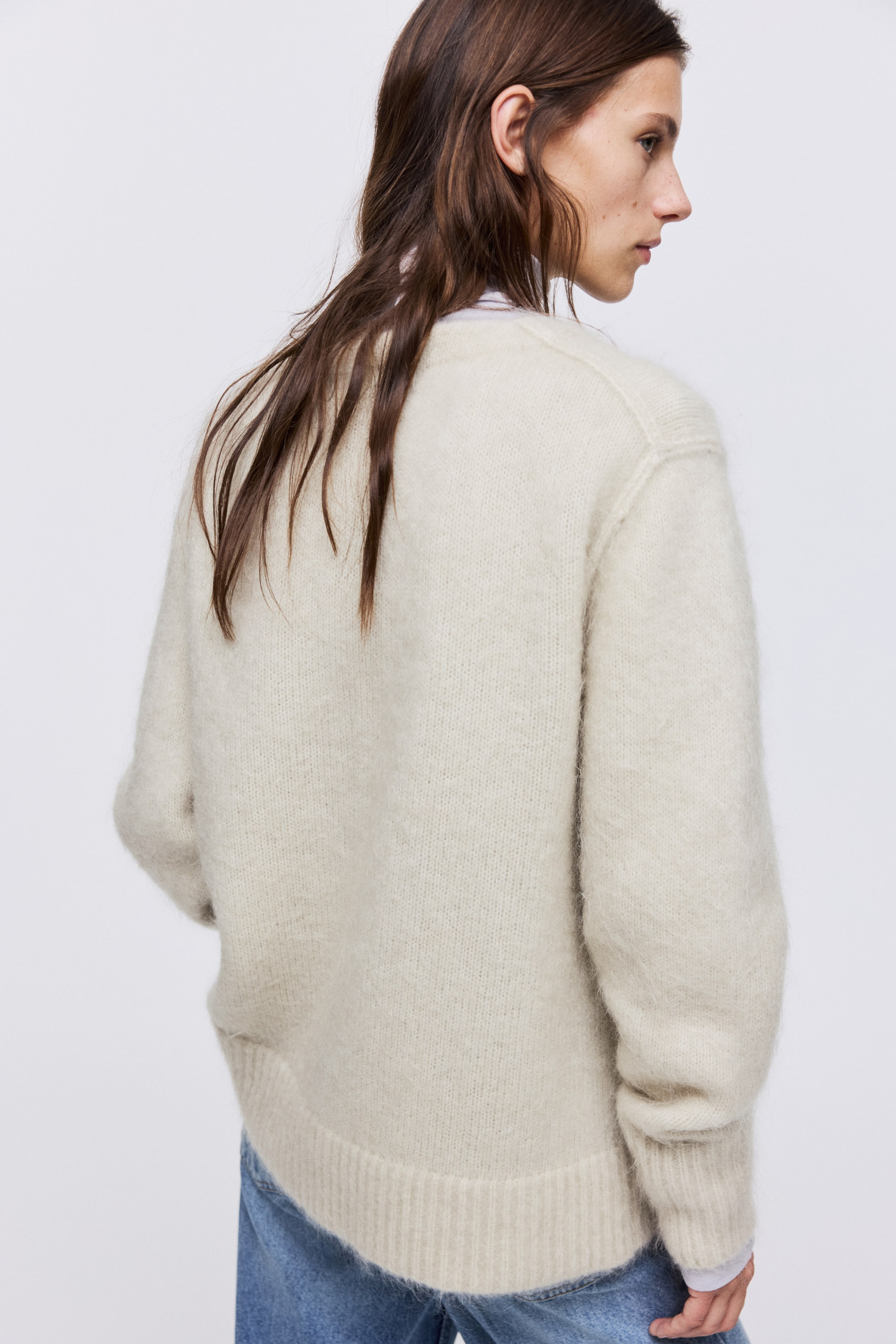 View larger image: Mohair-blend cardigan - Light beige - Ladies | H&M IE 4