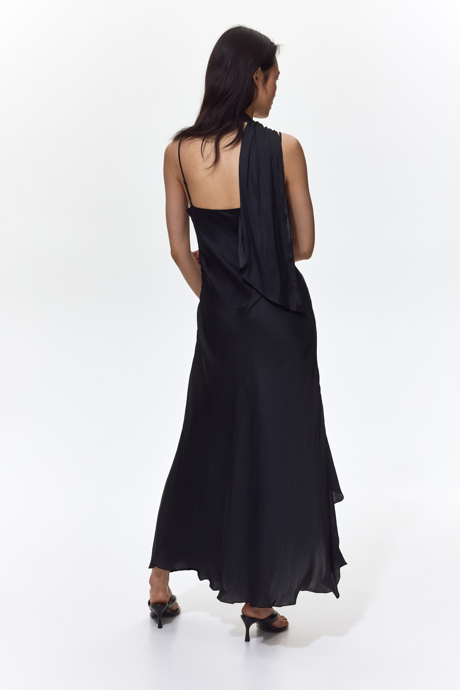 Scarf-detail satin dress - 4