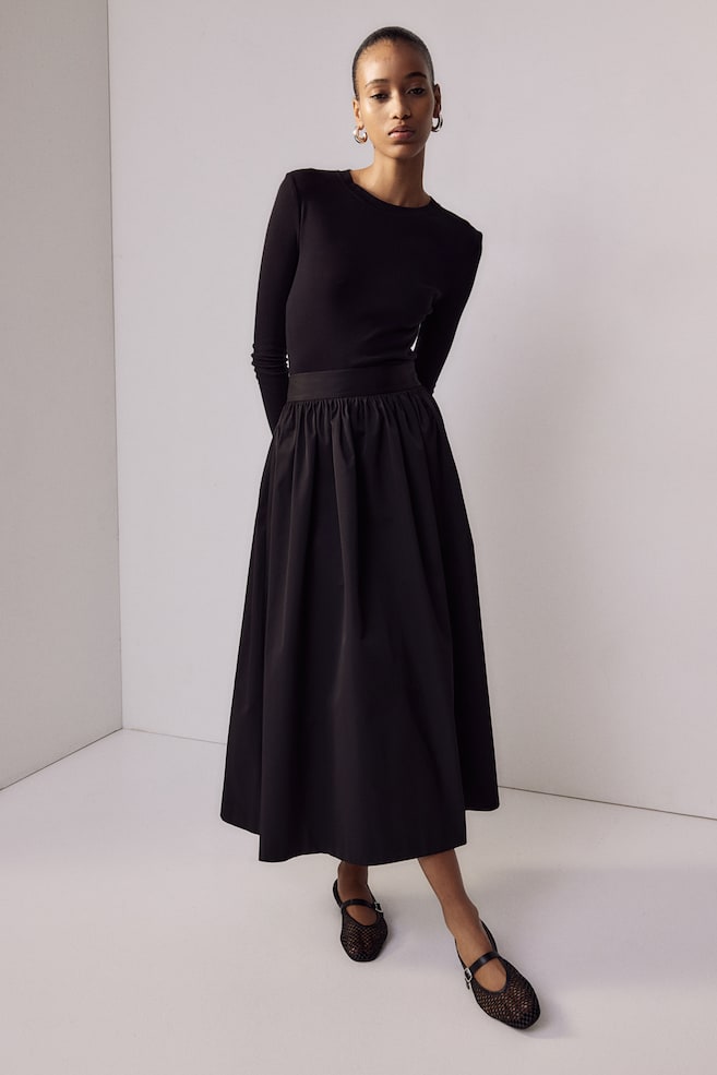 A-line skirt - Black/Cream - 1