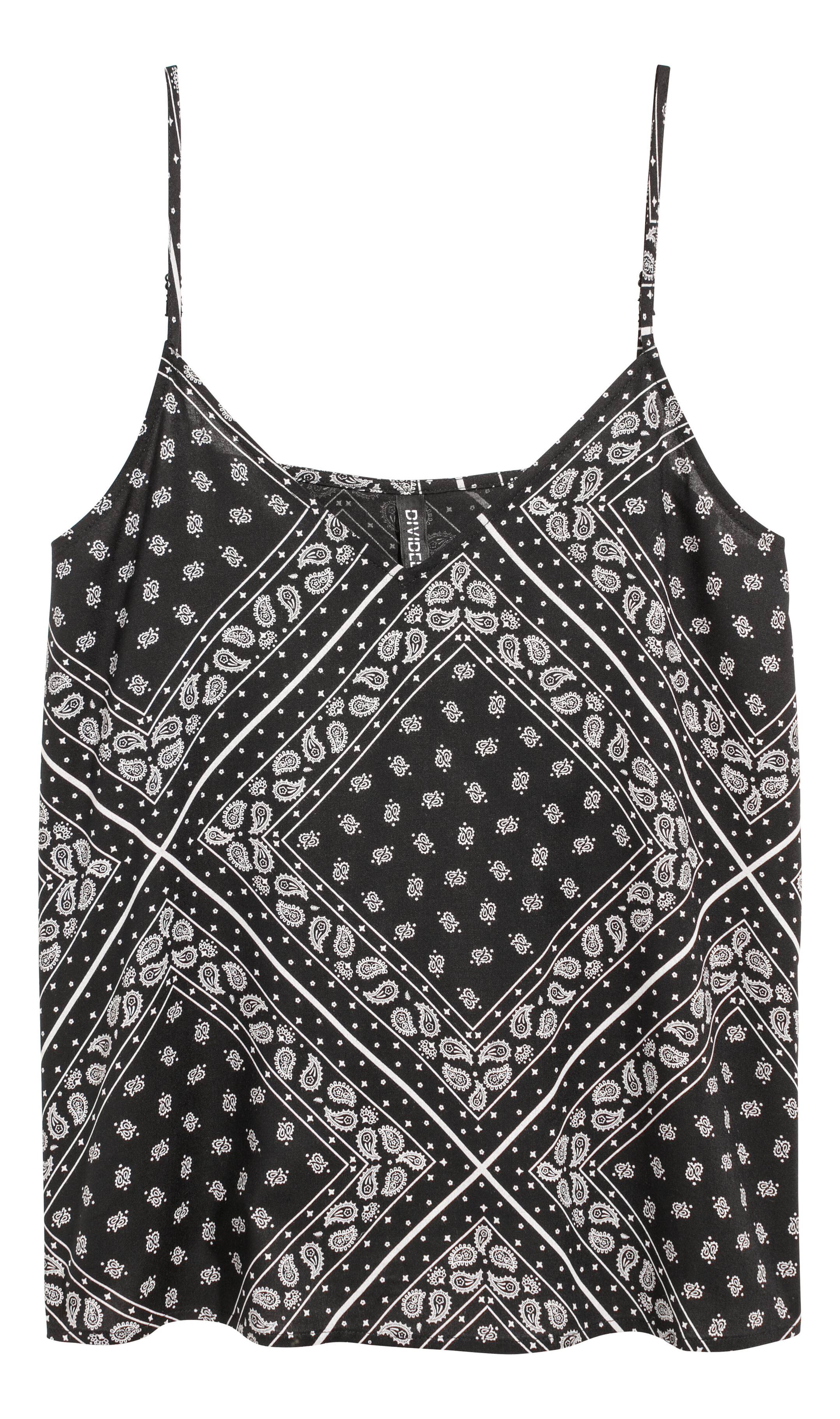 View larger image: V-neck strappy top - Black/Paisley patterned - Ladies | H&M IN 1
