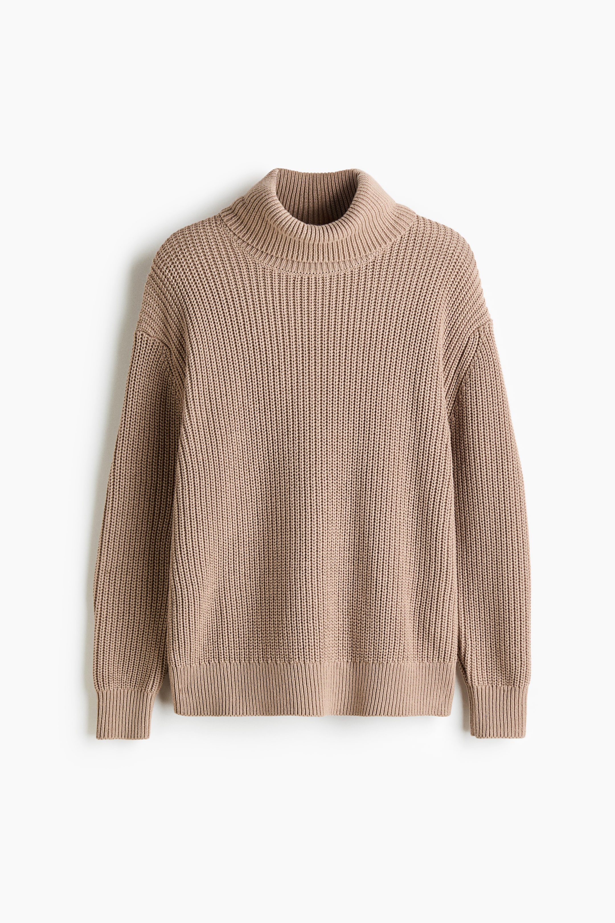 拡大画像を表示: リブニット タートルネックセーター - ベージュ - レディース | H&M JP 5