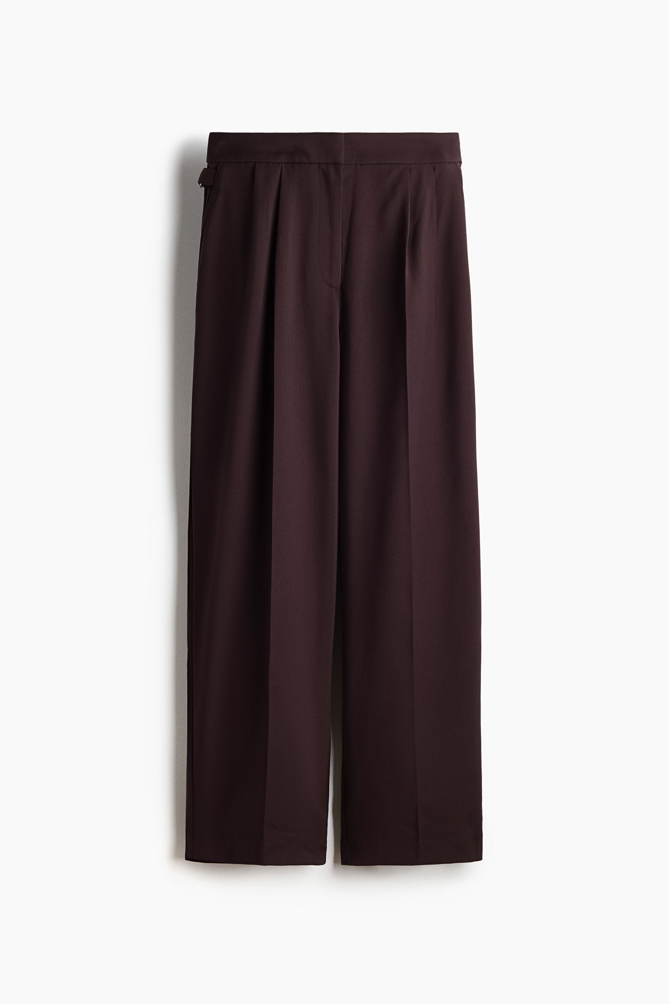 Bukse med legg og bånd - Mørk brun