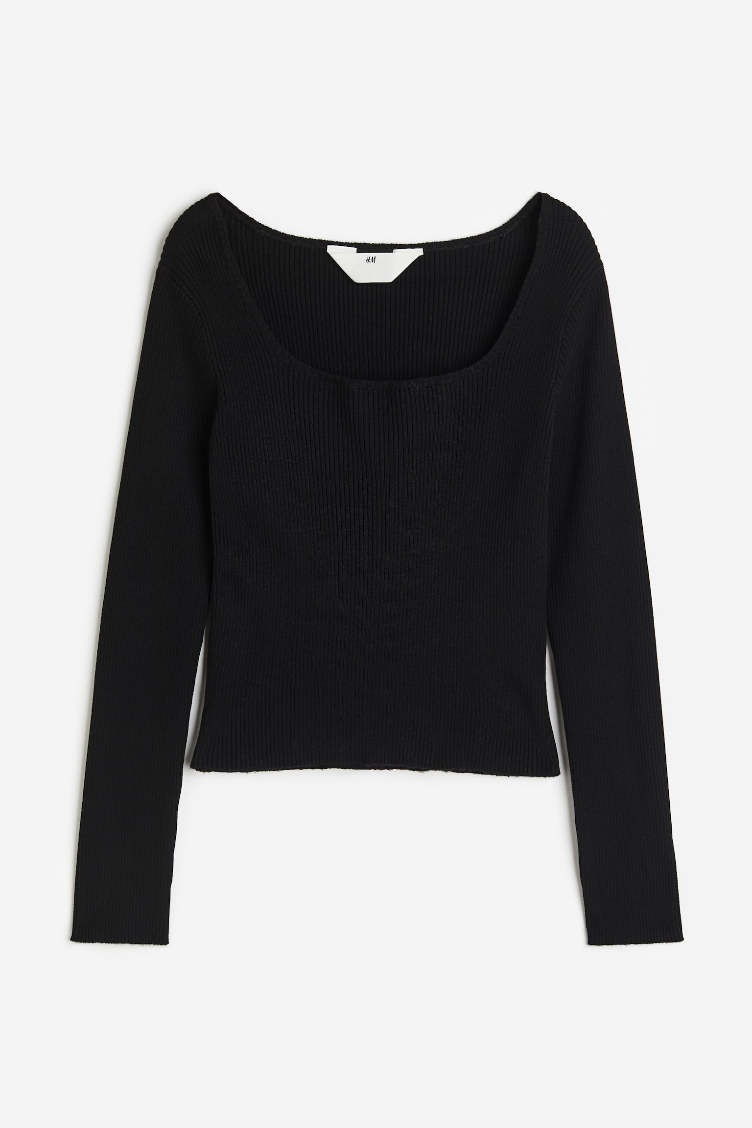 Rib Knit Sweater - Black/White - 1