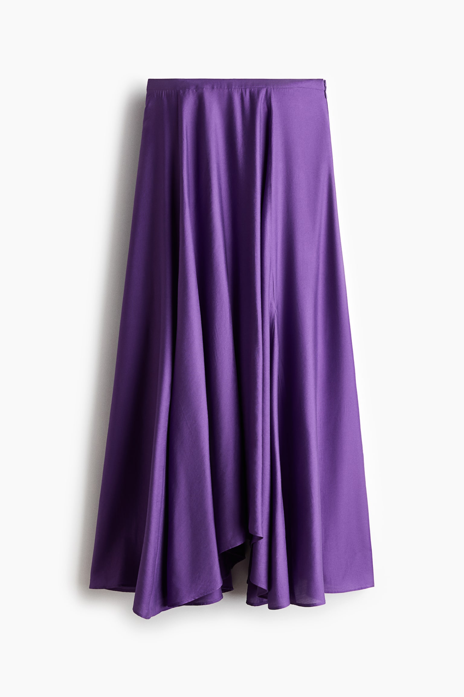 Flared viscose-blend skirt-Purple - 2