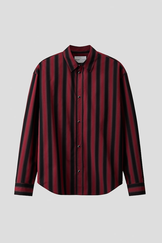 Camisa em algodão pima Regular Fit - Vermelho escuro/Riscas/Bordeaux/Riscas - 1
