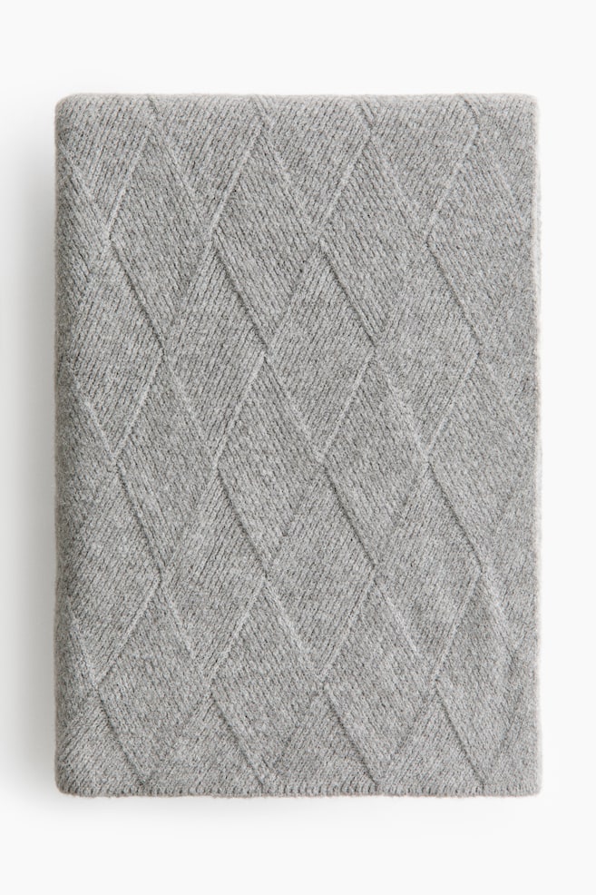 Knitted blanket - Szary/Kremowy - 1