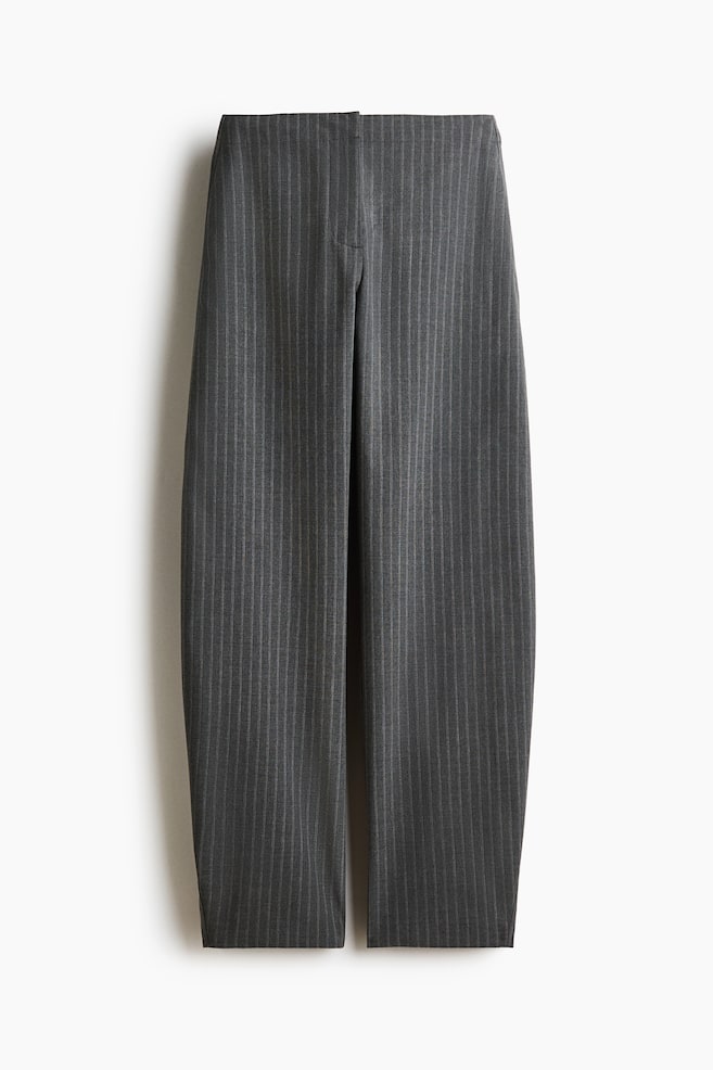Tailored barrel trousers - Dark grey/Pinstriped - 1