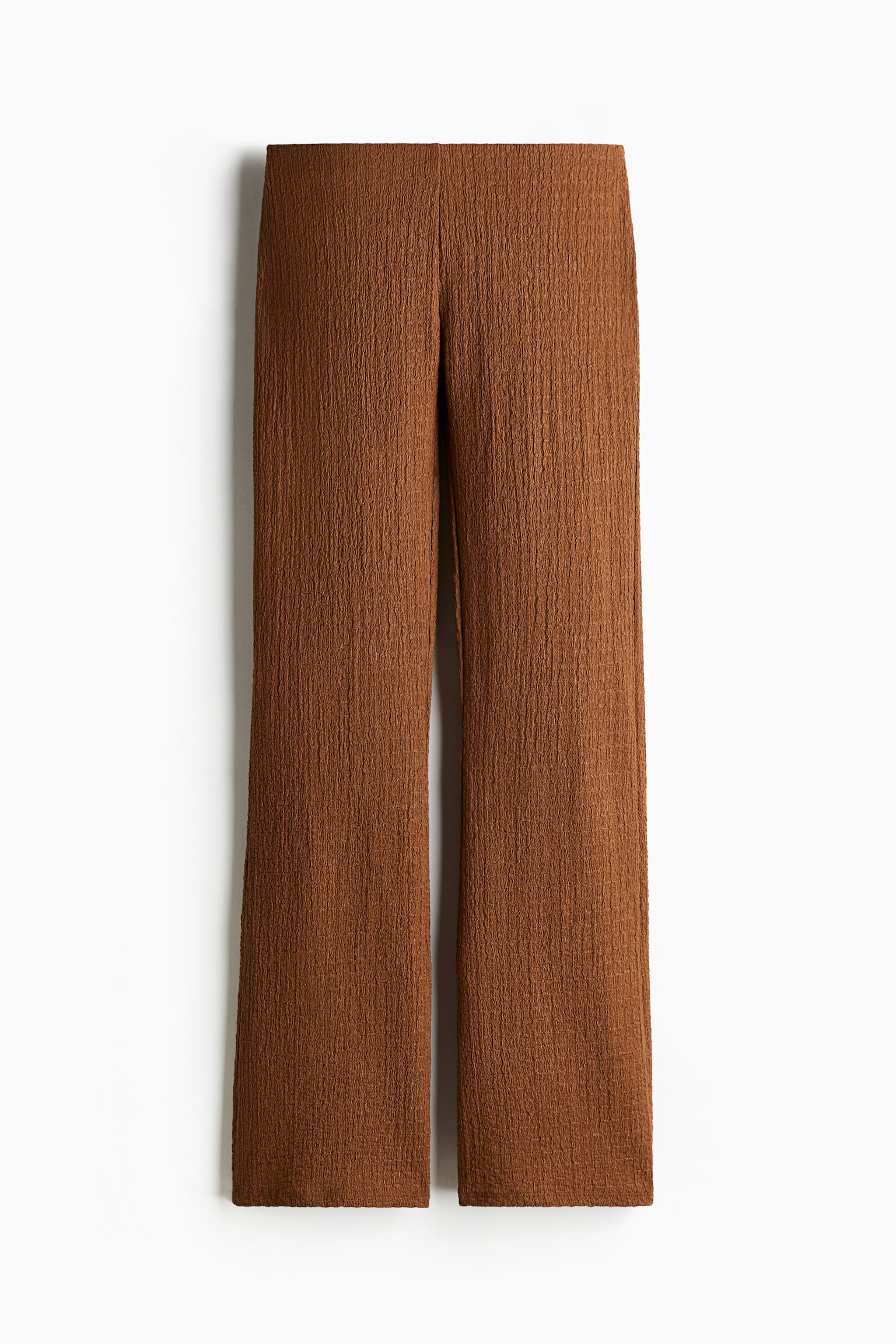 Flared crinkled trousers - Brown - 2