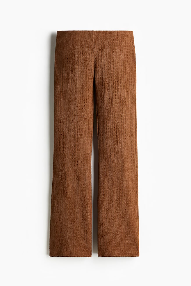 Flared crinkled trousers - Brown - 1