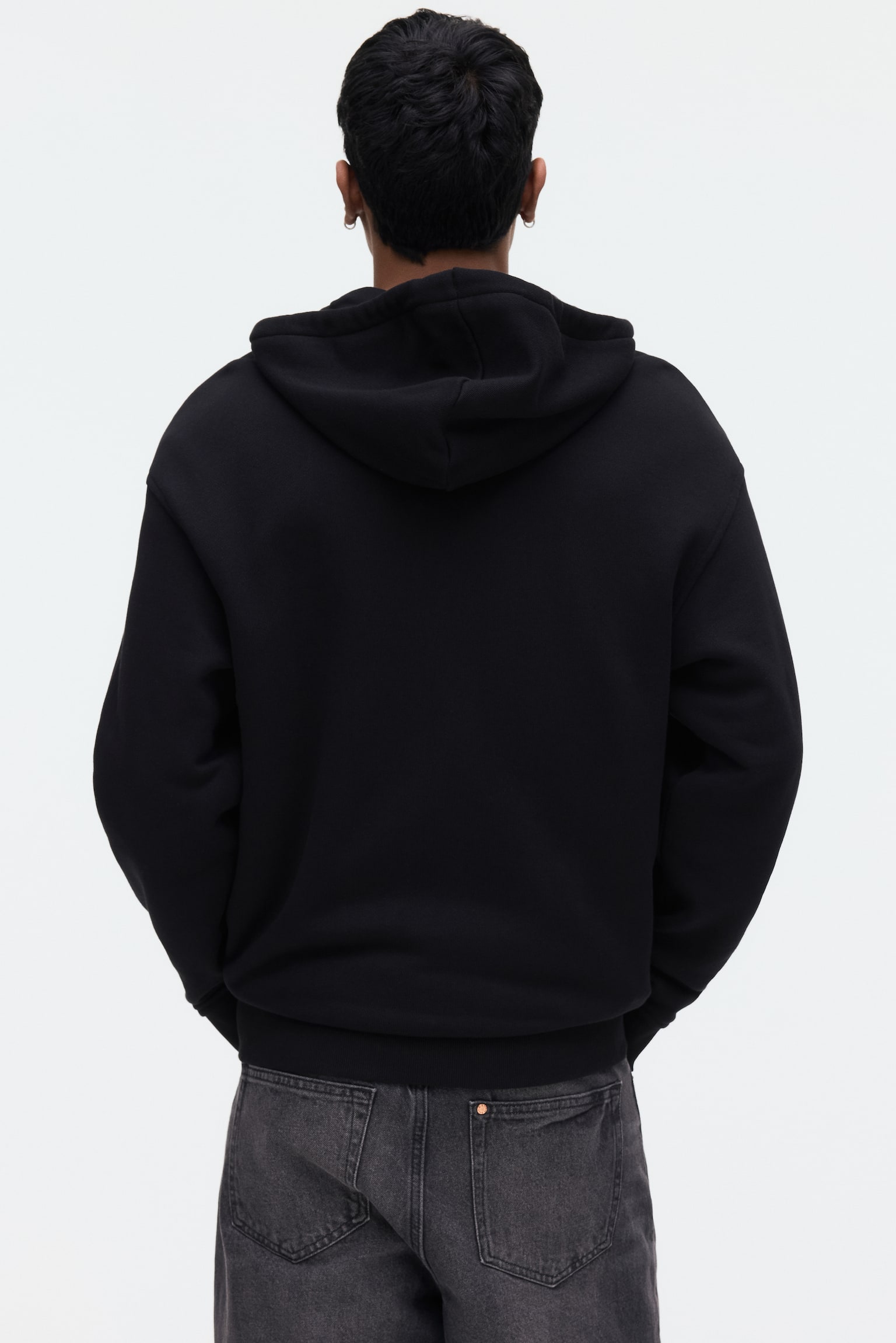 Relaxed Fit Zip-through hoodie - Black/Dark grey/Light grey marl - 6