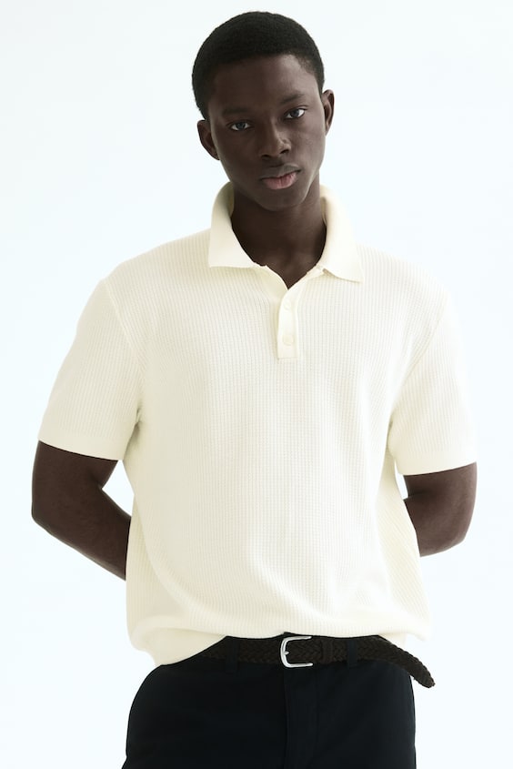 Dzianinowy top polo Regular Fit