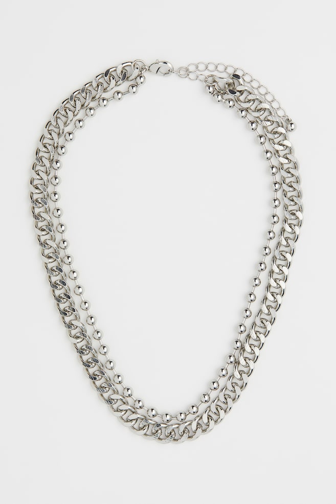 Two-strand necklace - Silver-coloured - 1