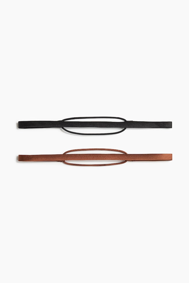 2-pack hairbands - Black/Brown/Light pink/Silver-coloured - 1