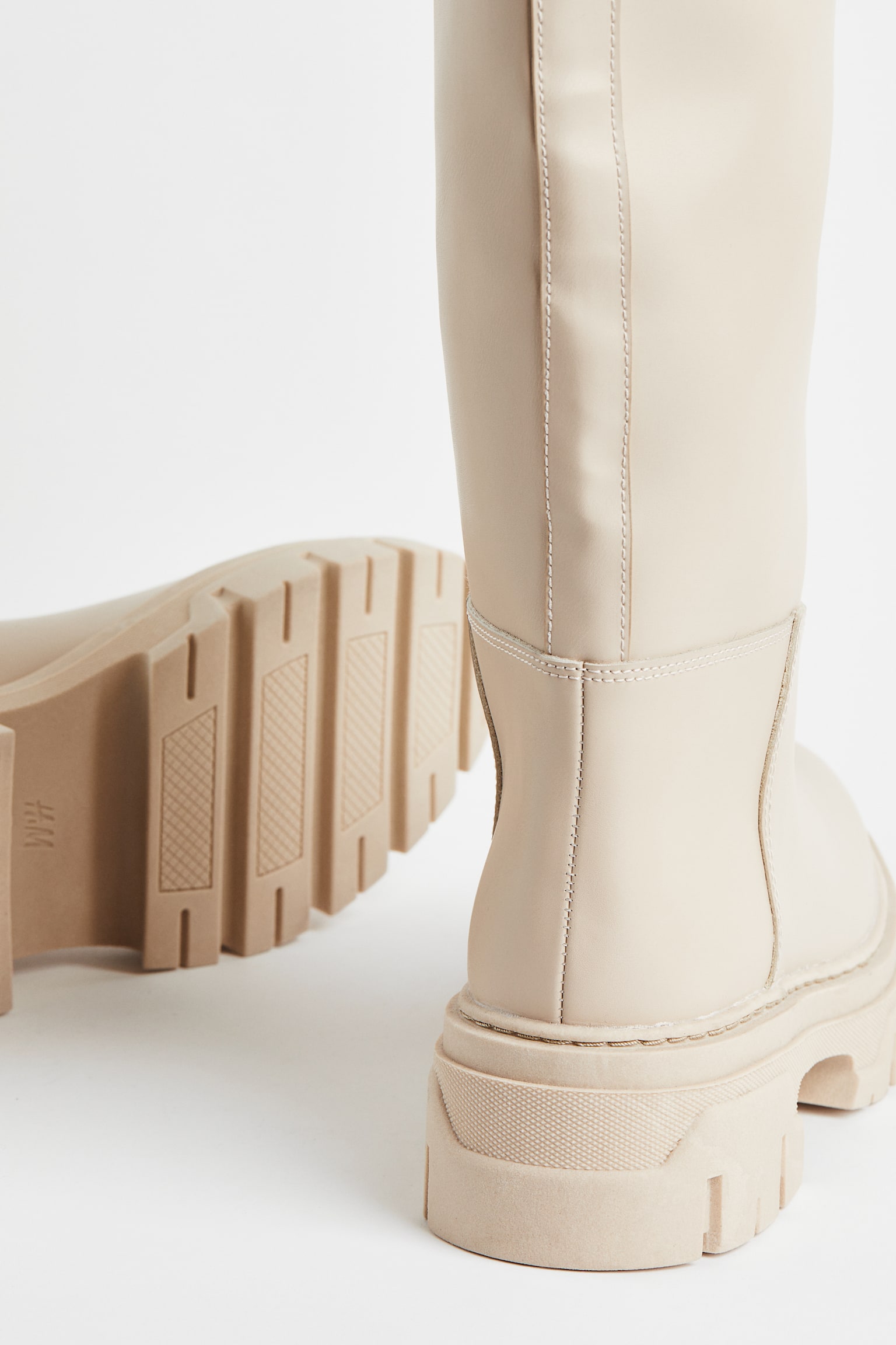 Knee High Boots - Light beige/Black/Beige - 2