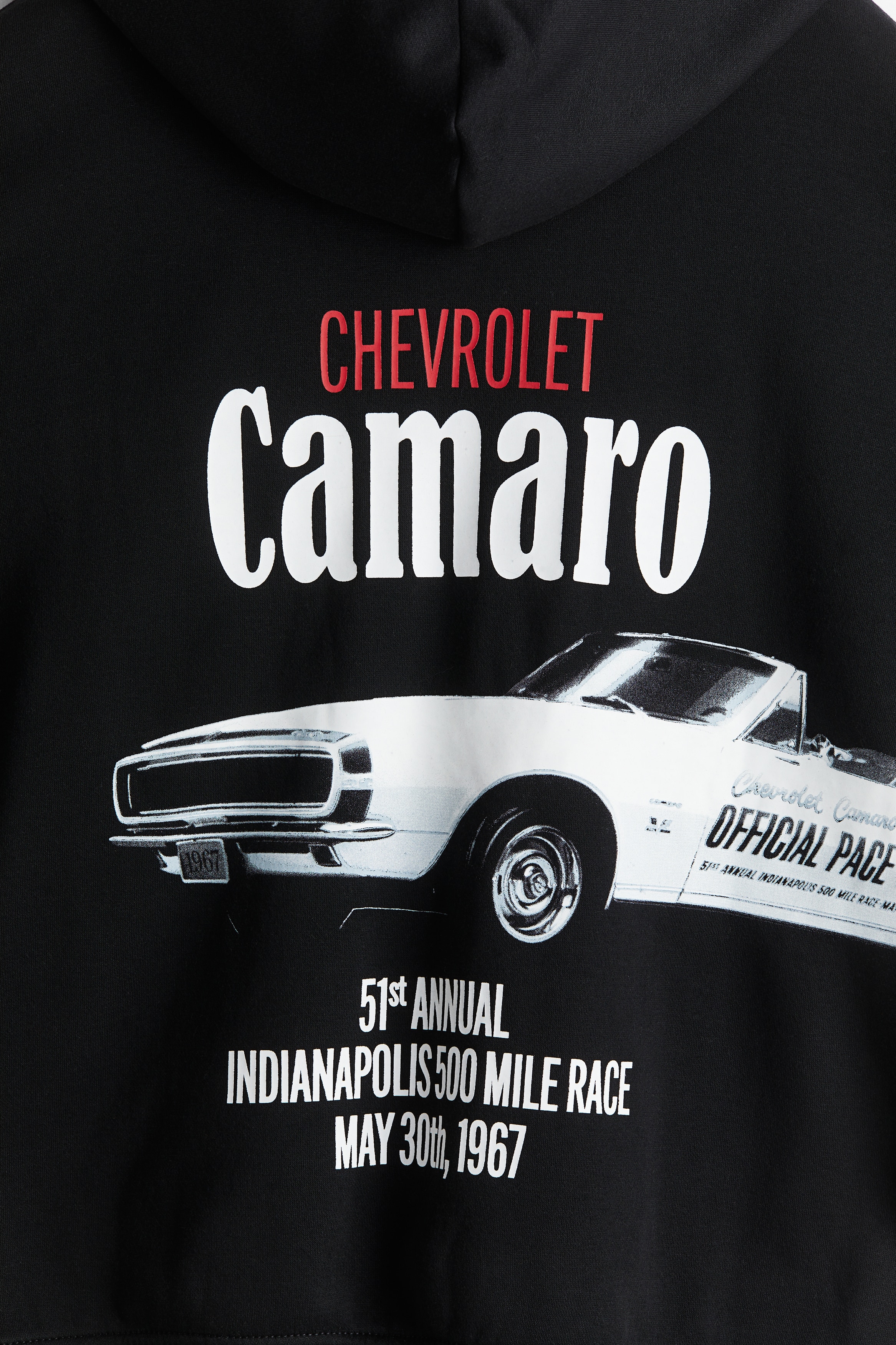 Oversized printed zip-through hoodie - Black/General Motors