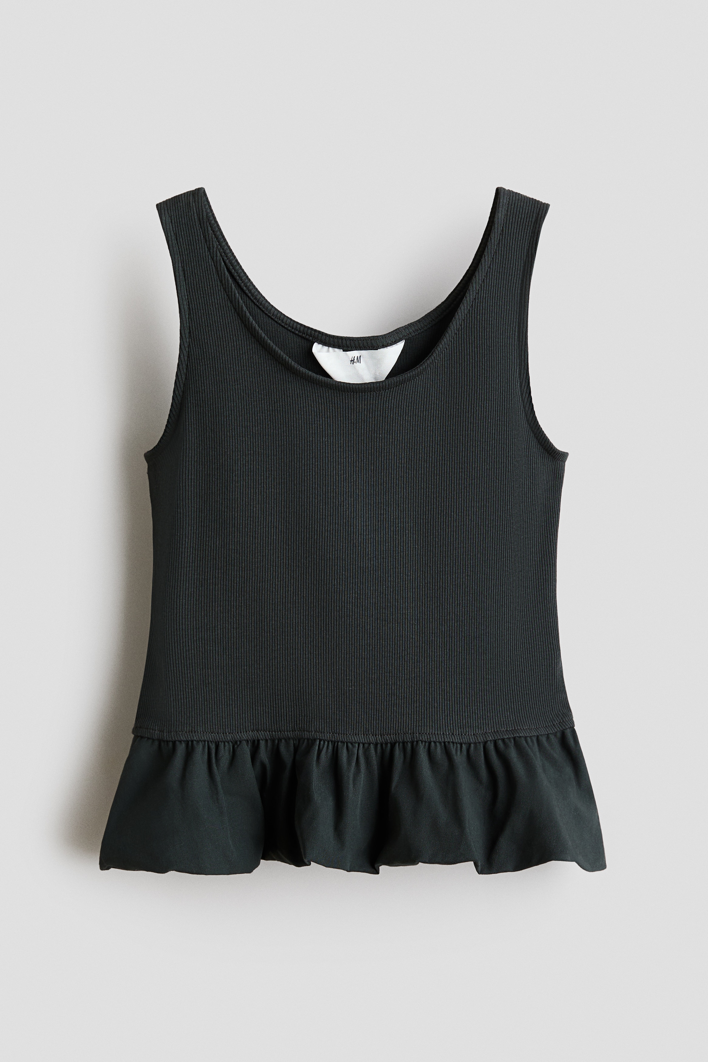Kuplahelmainen toppi Tummanharmaa - Size: 134/140 (8-10Y) - H&M