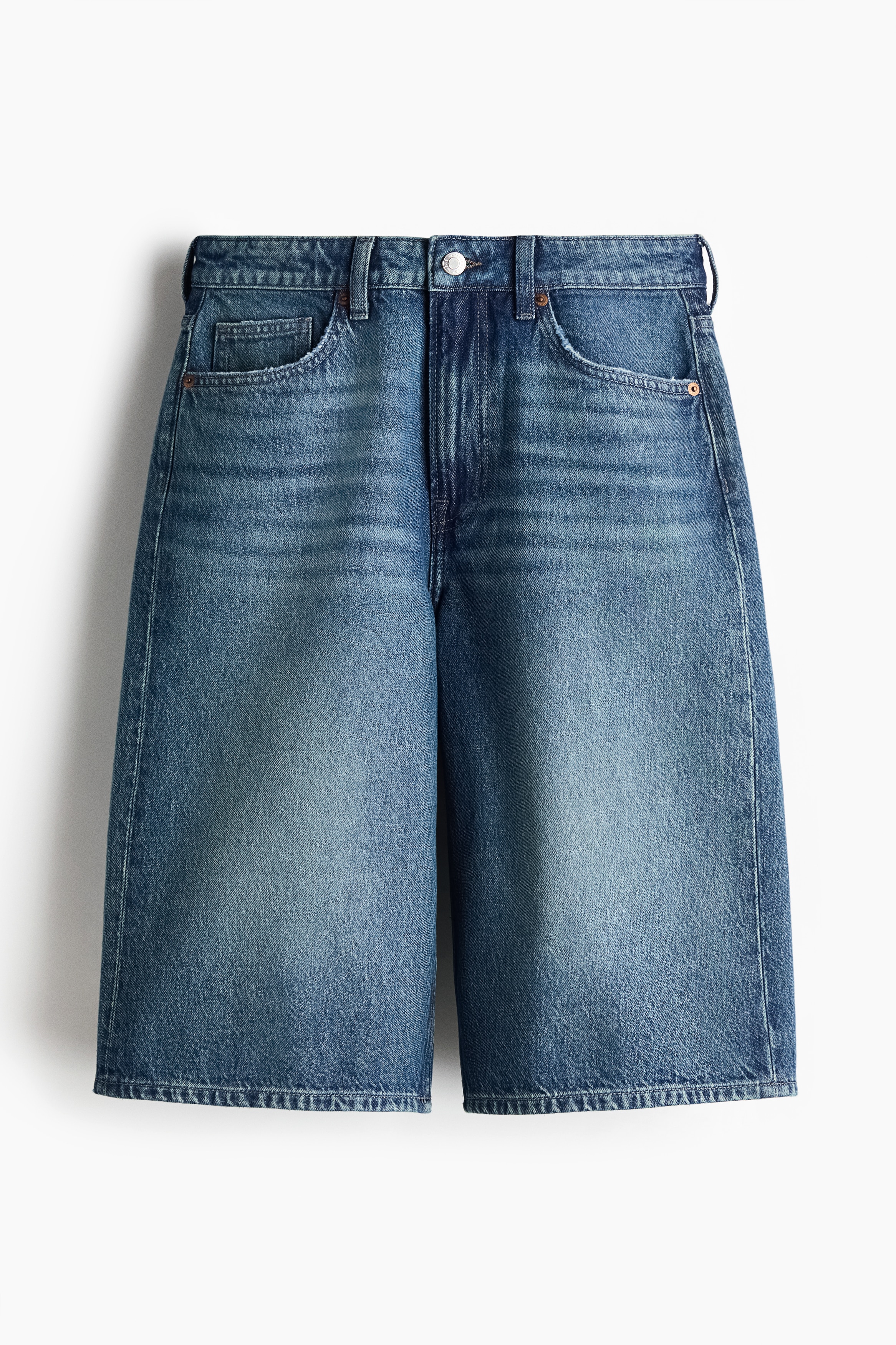 Denim Bermuda Shorts-Light denim blue