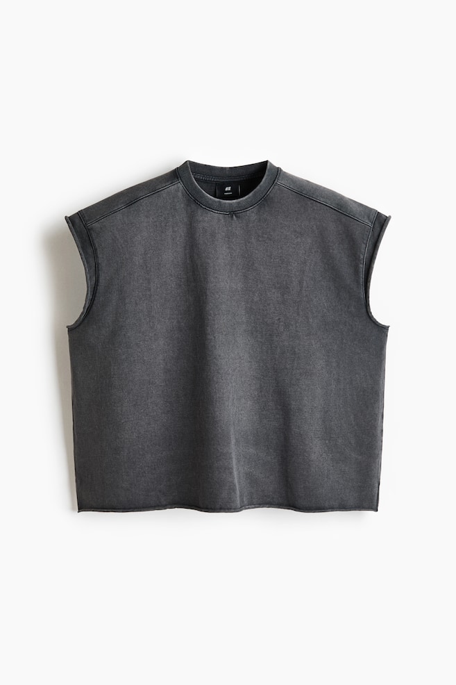 Kastiges Tanktop in Oversized Fit - Dunkelgrau/Hellgrün/Knallblau - 1