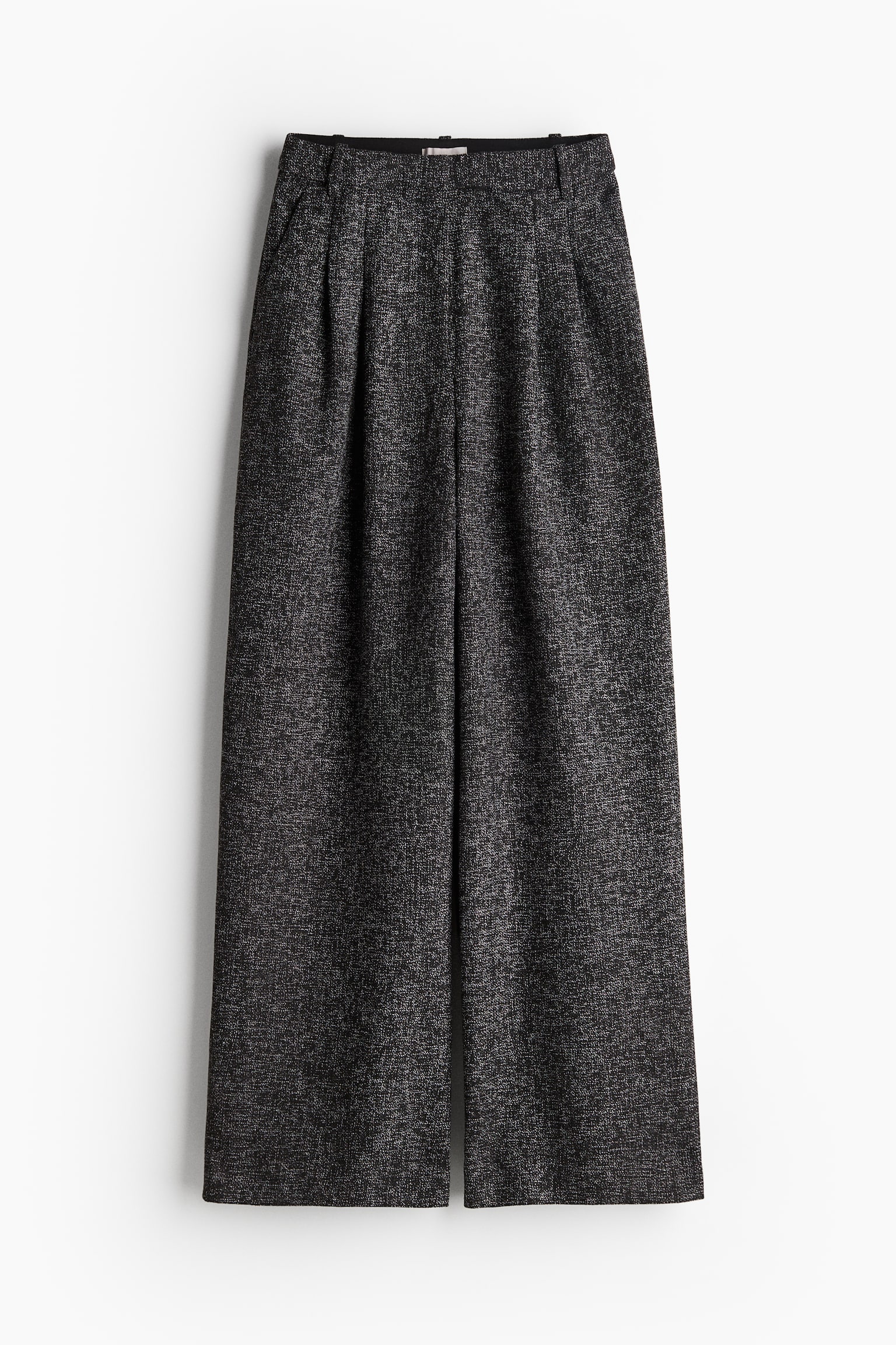 Wide trousers - Black marl/Black/Grey marl/Grey/Herringbone-patterned/Greige/Dark grey/Dark greige/Khaki green - 2