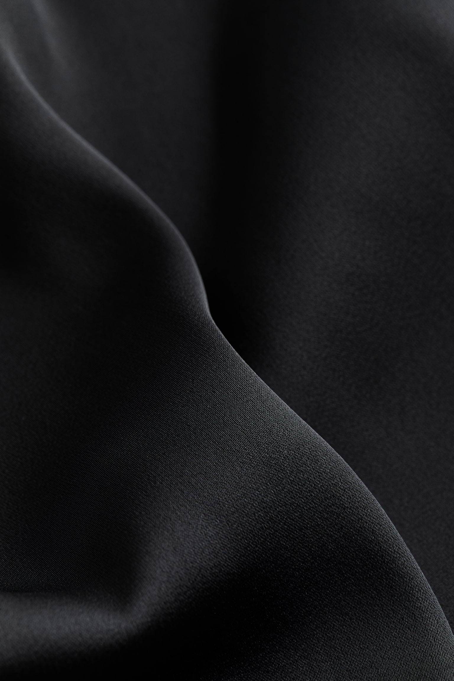 Женские брюки H&M Wide-Leg Satin, цвет: Чёрный — фото 6
