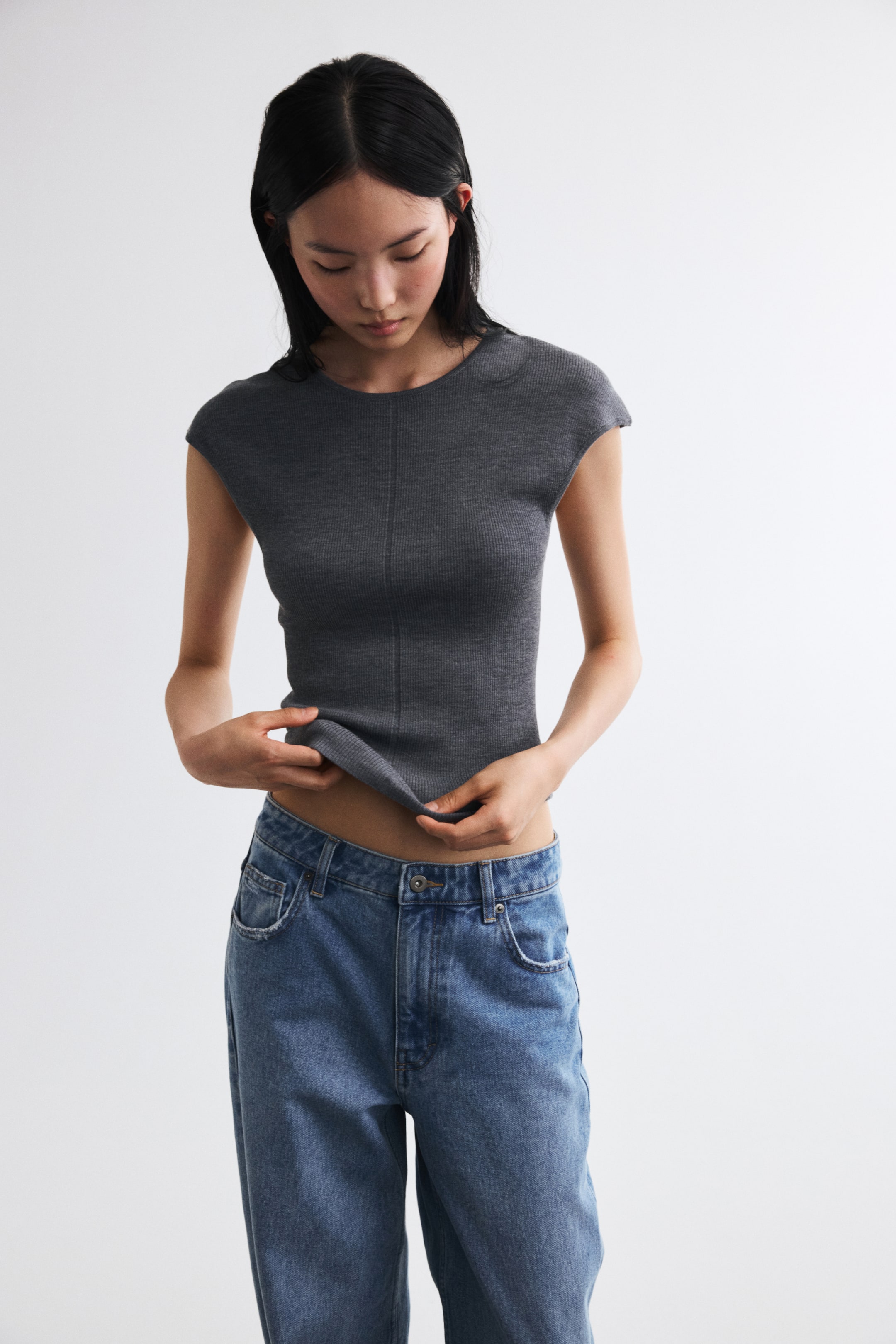 Rib-Knit Silk-Blend Top
