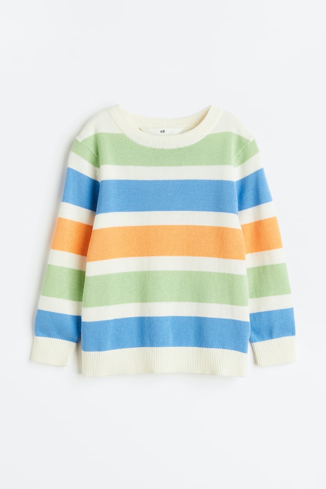 Jacquard-knit cotton jumper - Natural white/Striped/Red/Deer/Light blue/Snowman/Navy blue/Striped/dc/dc/dc/dc/dc - 1
