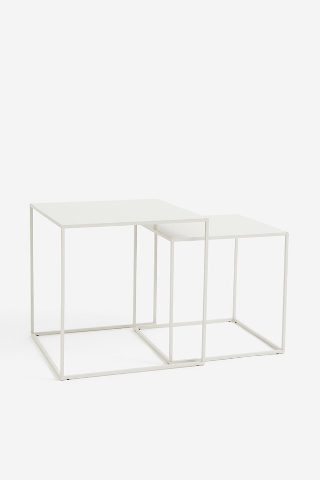 Metal Nested Tables - Light beige - 1