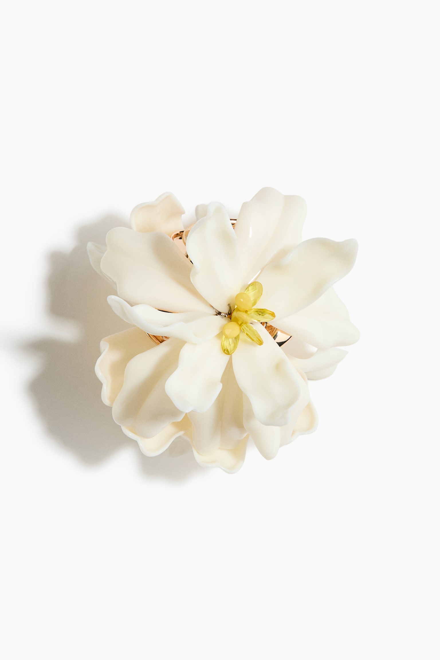 Flower-detail hair claw - Cream