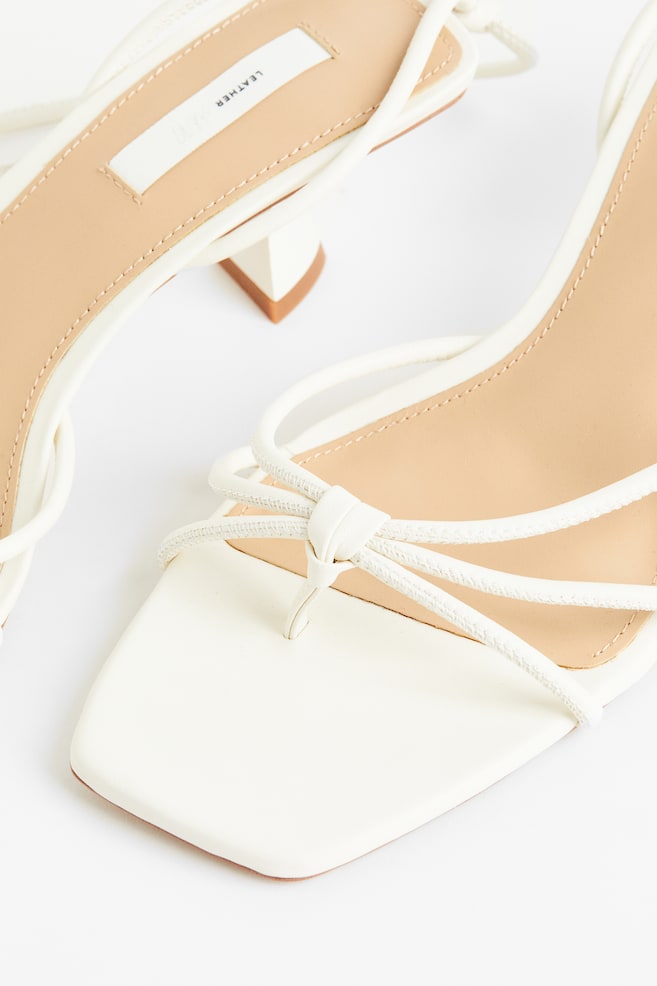 Strappy leather sandals - White - 5