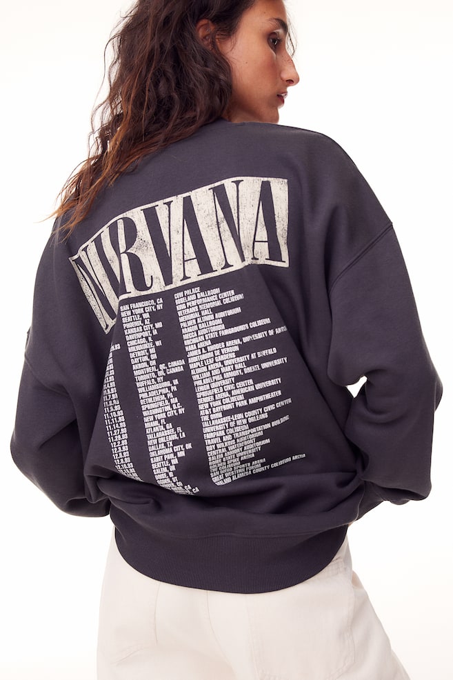 Oversized sweatshirt - Dark grey/Nirvana/Light grey marl/Nirvana - 1