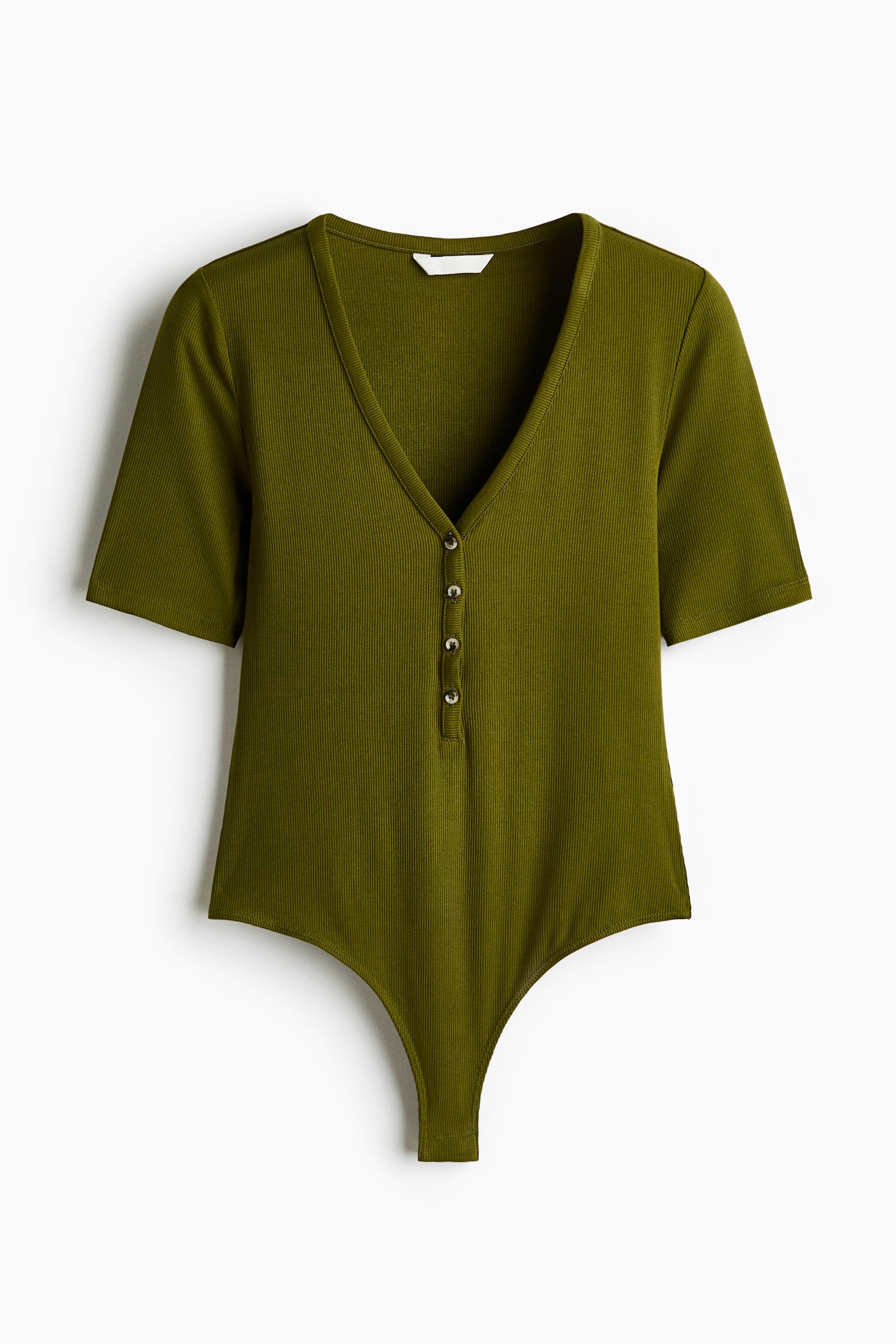 V-neck body - Dark olive green/Light blue
