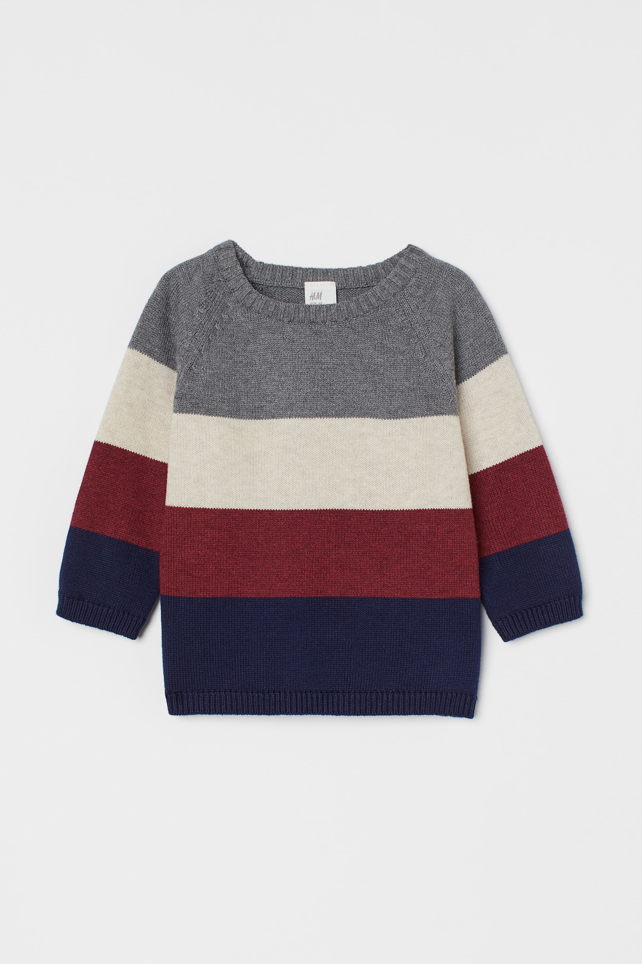 Knit Sweater - Gray melange/color-block - Kids | H&M US