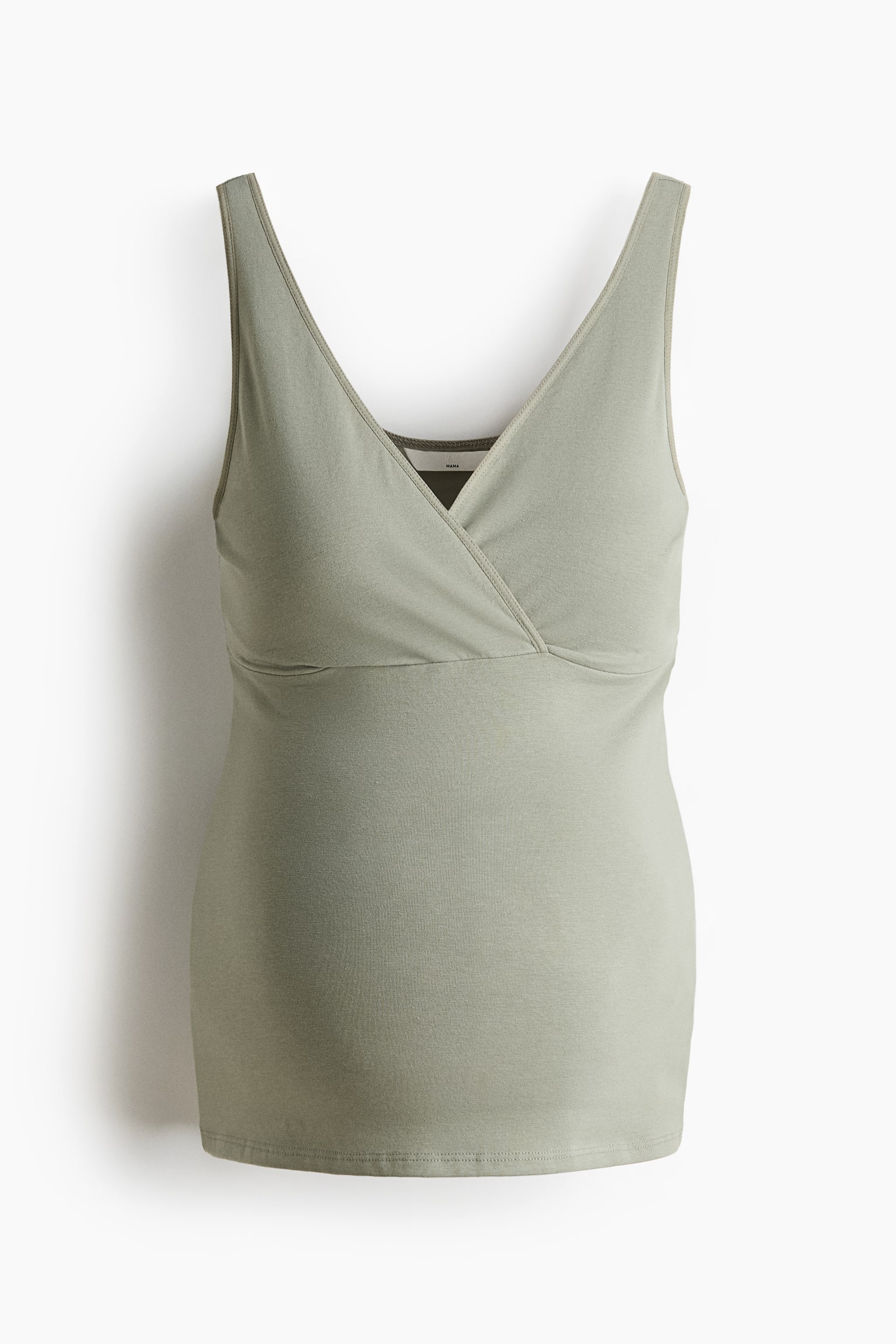 MAMA Nursing vest top - Dusty green/Black/Grey marl - 1