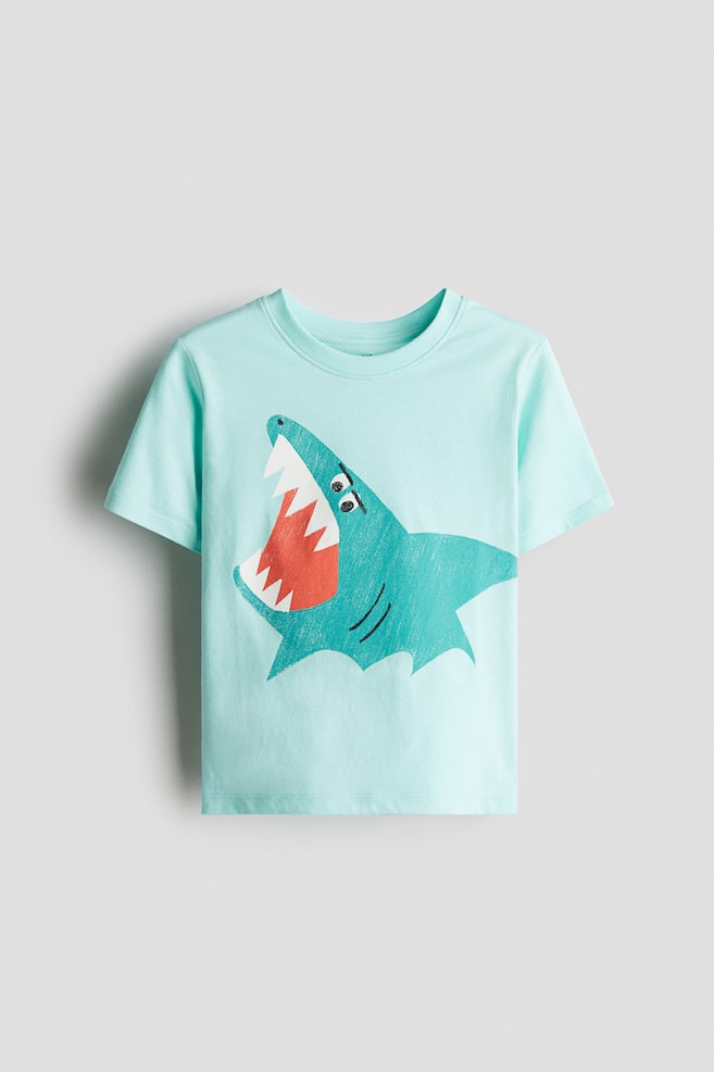 T-shirt met print - Turkoois/haai/Lichtoranje/Chill mode/Lichtbeige/palmbomen/Helderblauw/insect/Donkerblauw/Epic - 1