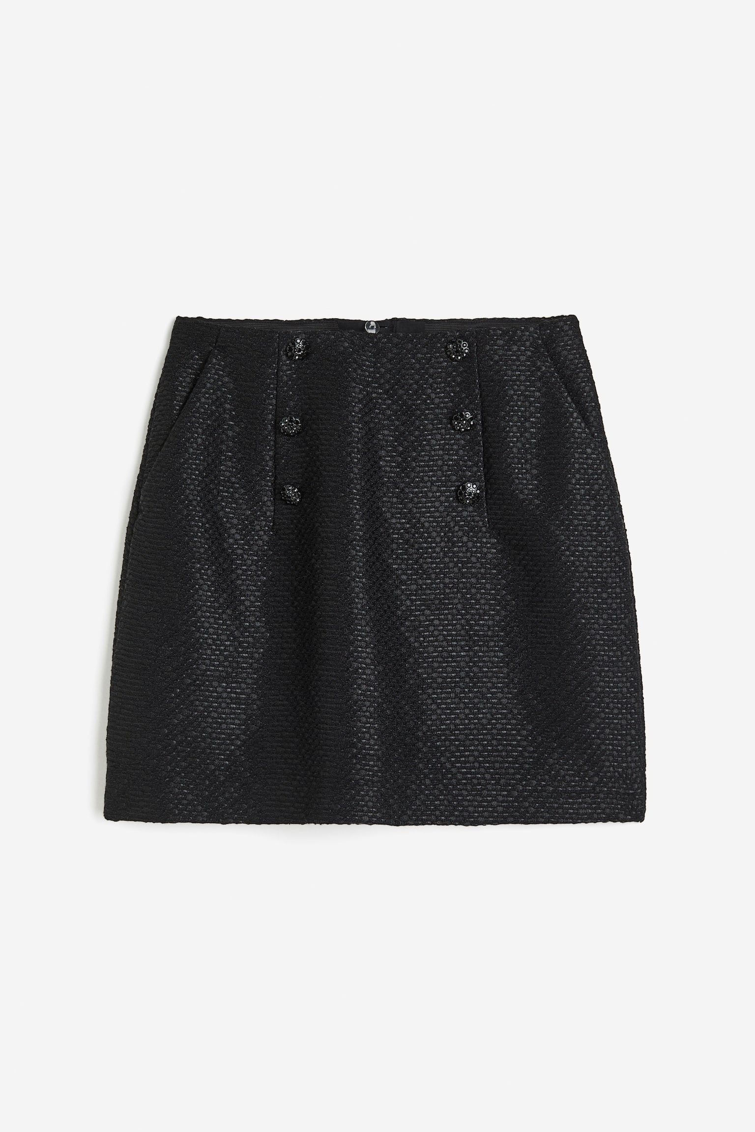 Textured skirt - Black - 1